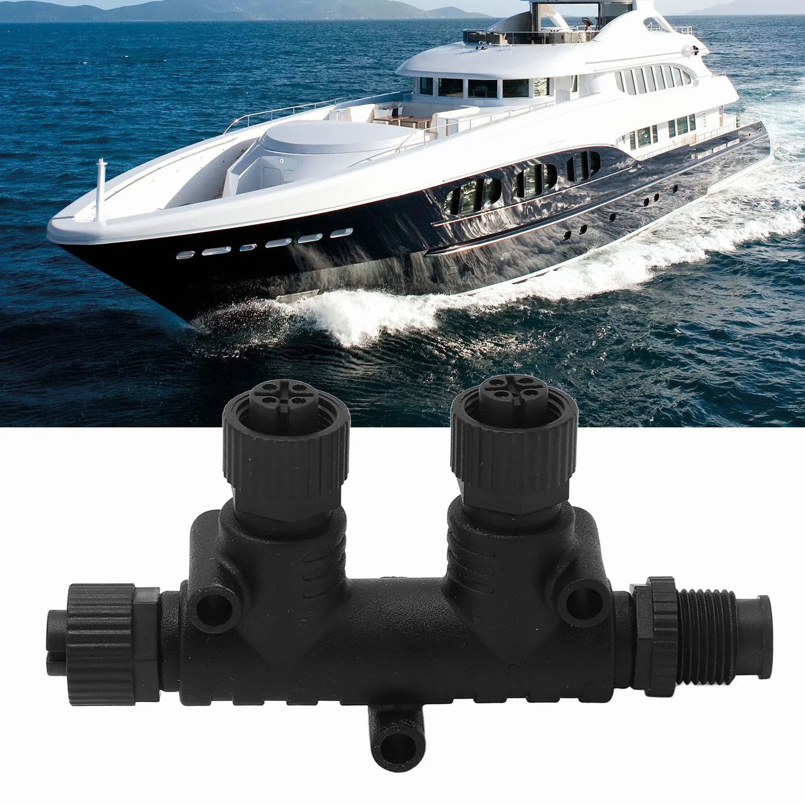 Terminador en T NMEA 2000, Cables Troncales y Derivación, Conector T de 2 Puertos para Redes Lowrance