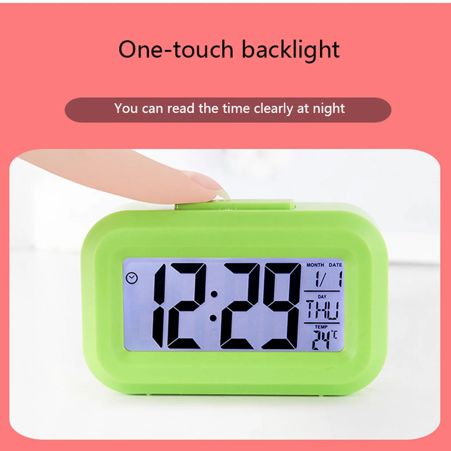 Despertador, Reloj Despertador Inteligente con Temperatura, Alarma