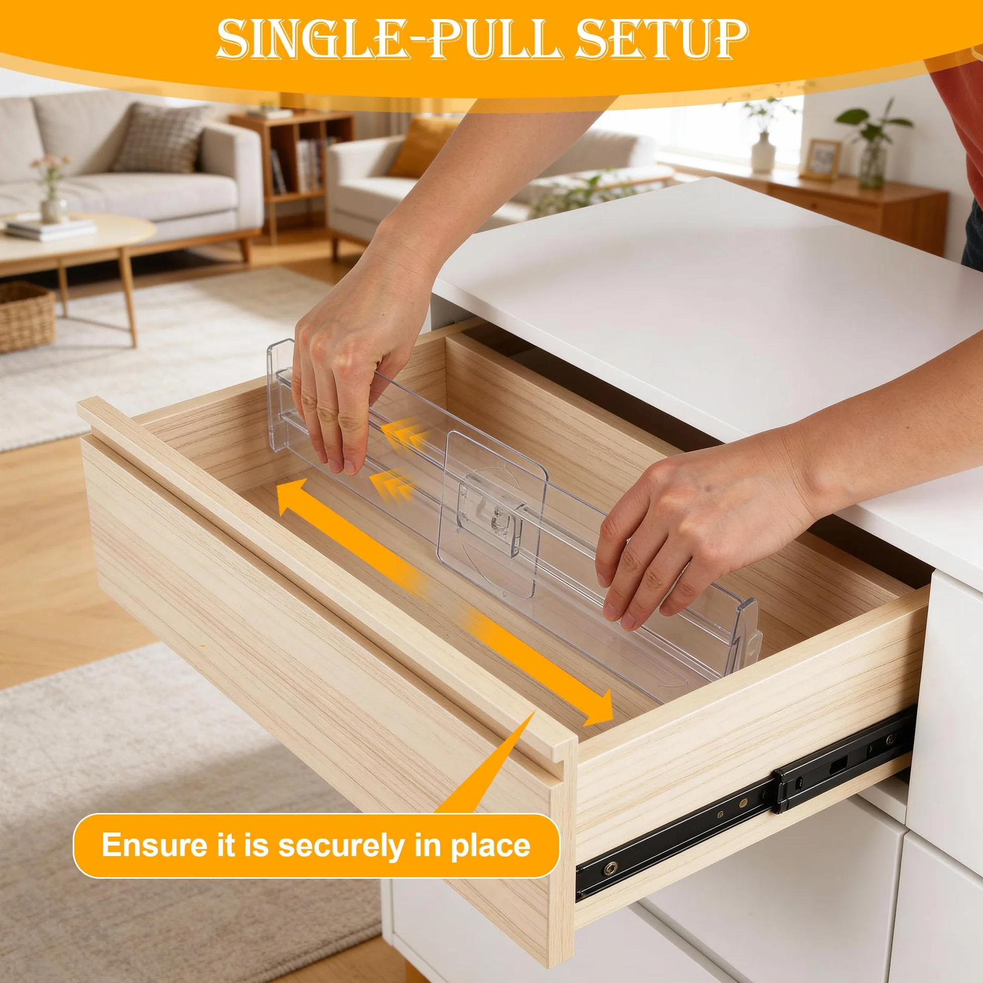 Separadores De Cajones Ajustables 8 Piezas 28,5-50,5 Cm Transparentes Organizador Cajón