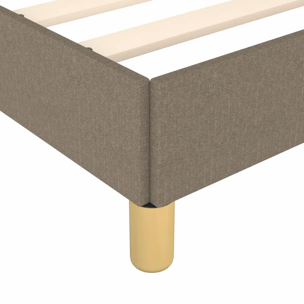 vidaXL Estructura de Cama Matrimonial Somier Tapizado Dormitorio Base Habitación Muebles Mobiliario Cuarto Descanso de Tela Gris Taupe 140x200 cm