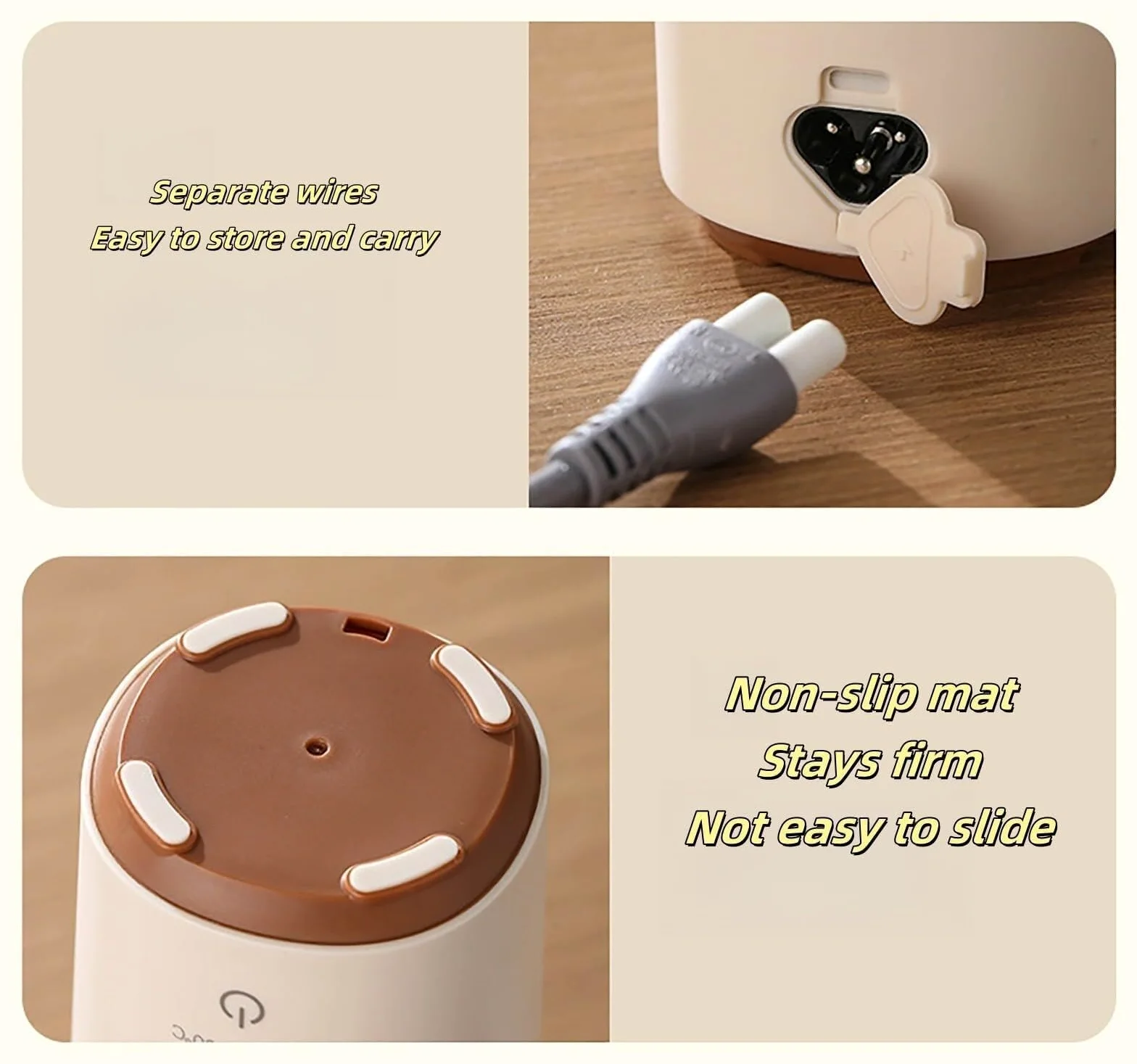 Hervidor eléctrico de viaje mini, hervidor de agua recargable de 500 ml, alimentado por USB con 4 controles de temperatura, termo para leche artificial, té y café