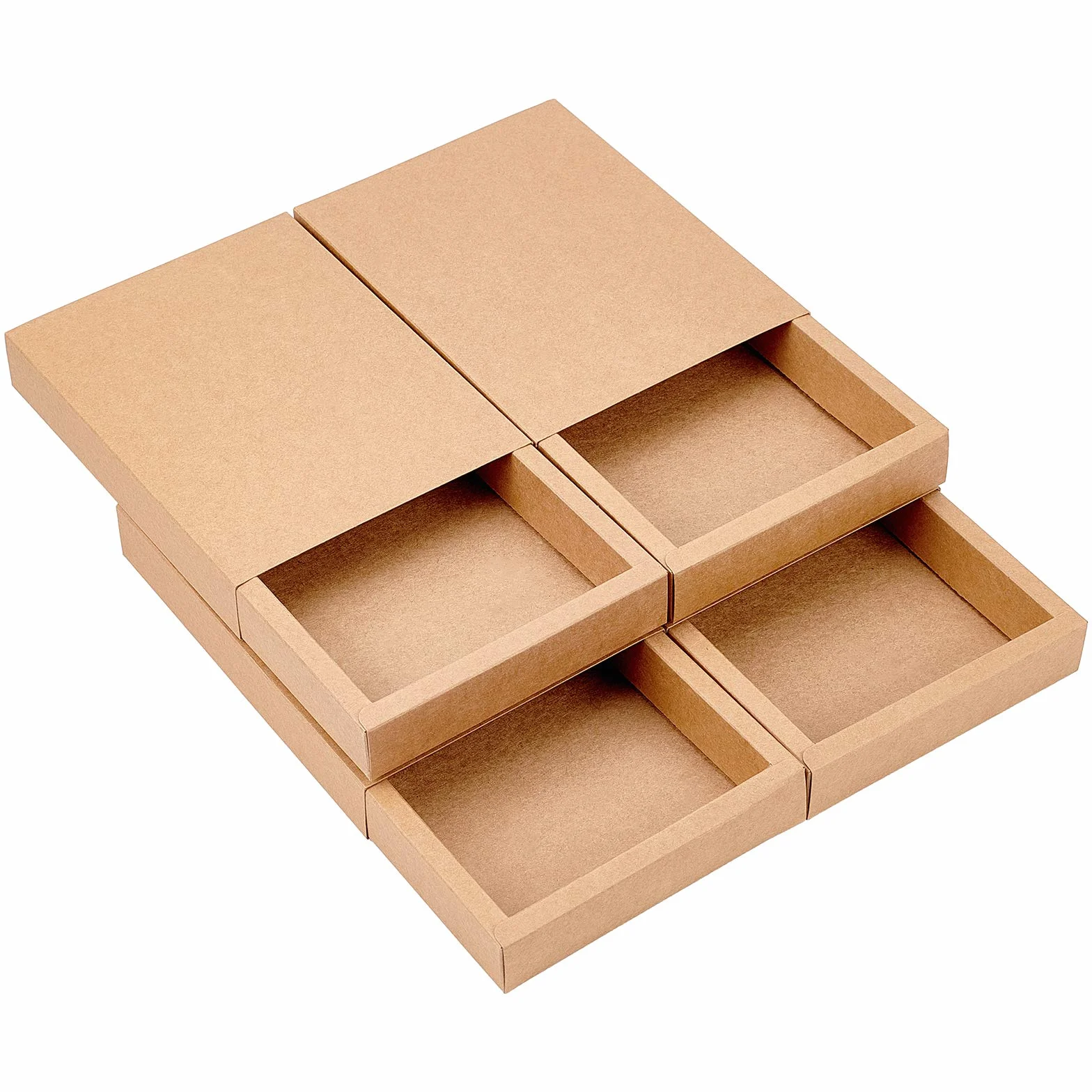 BENECREAT 10 Pack Caja de Cajón de Papel Kraft 20x15x3cm, Caja de Cartón Marrón para Joyería, Dulces, Cajas de Regalo Pequeñas para Envolver Regalos, Navidad, Boda, Favores de la Fiesta