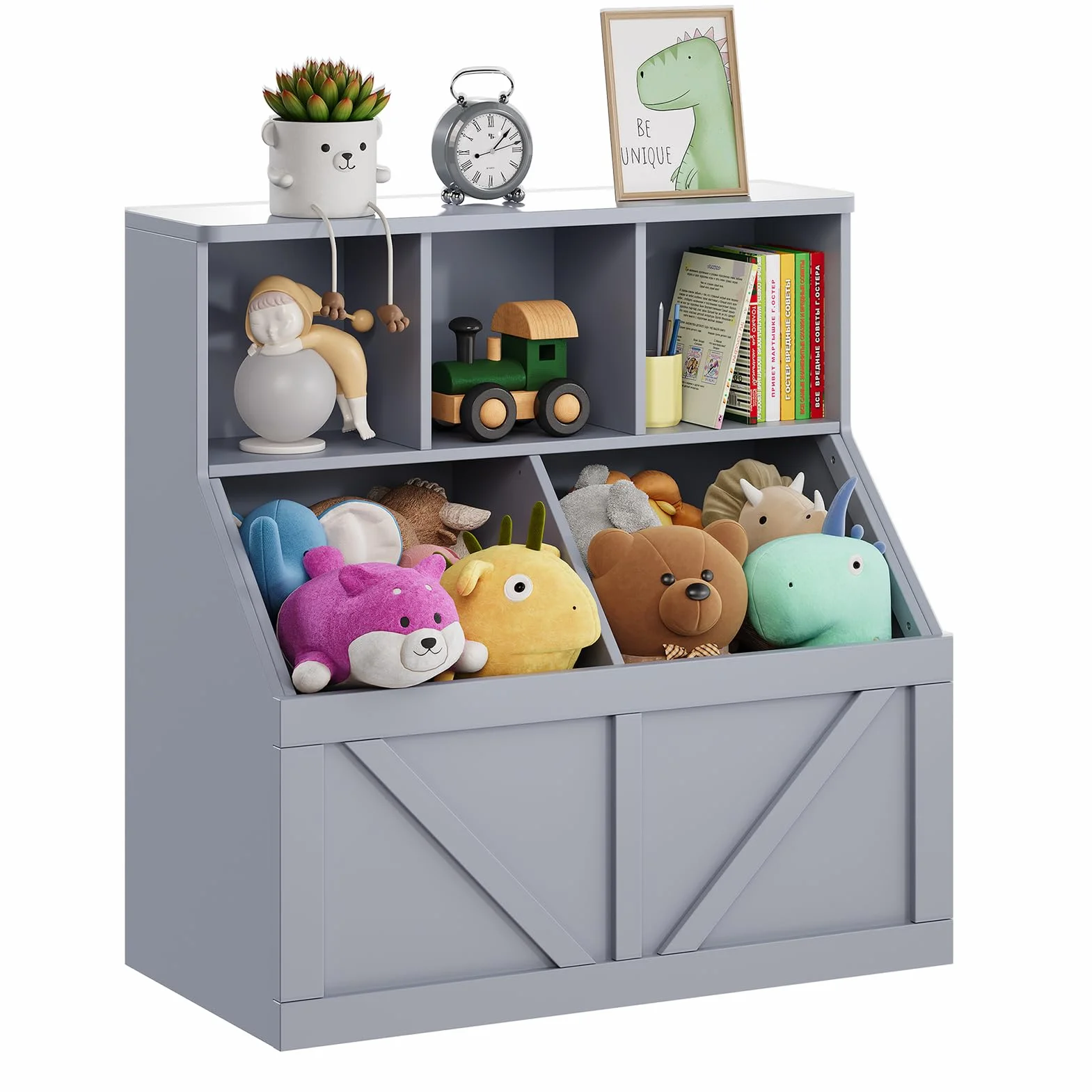 Zstar Estantería para Juguetes y Juguetes Infantiles, Armario para Juguetes para Niños Pequeños con Estantes, Ideal para Sala De Juegos, Dormitorio, Habitación Infantil.