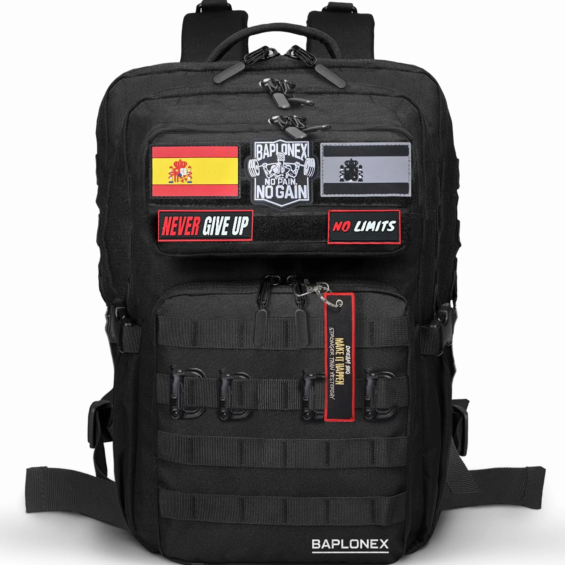 Mochila Militar 45L Tactica para Cross Training y Gimnasio con 5 Parches y Llavero