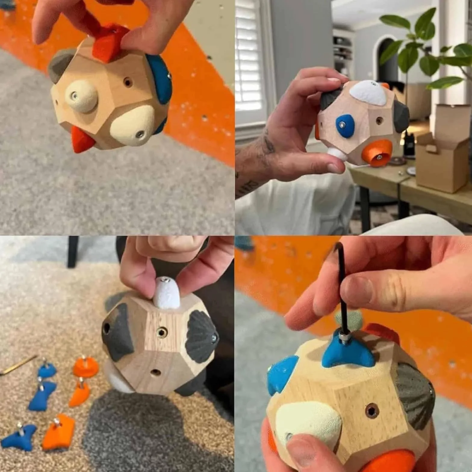Bloque de Boulder Hecho a Mano - Bola 3D de Entrenador de Fuerza de Dedos Portátil