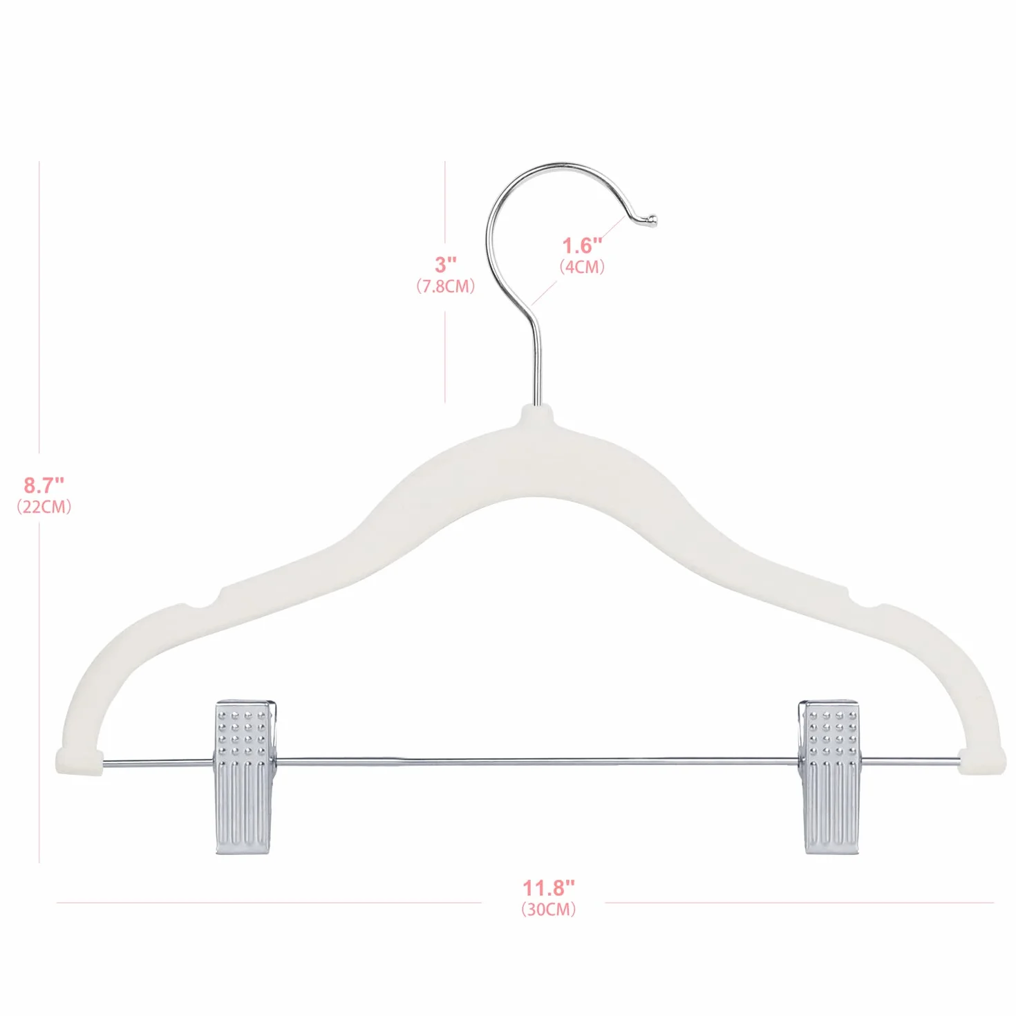 ManGotree Perchas de terciopelo para bebé de 11.8 pulgadas con clips móviles, perchas antideslizantes para ropa de niños, perchas de fieltro ultrafinas que ahorran espacio para camisas, pantalones