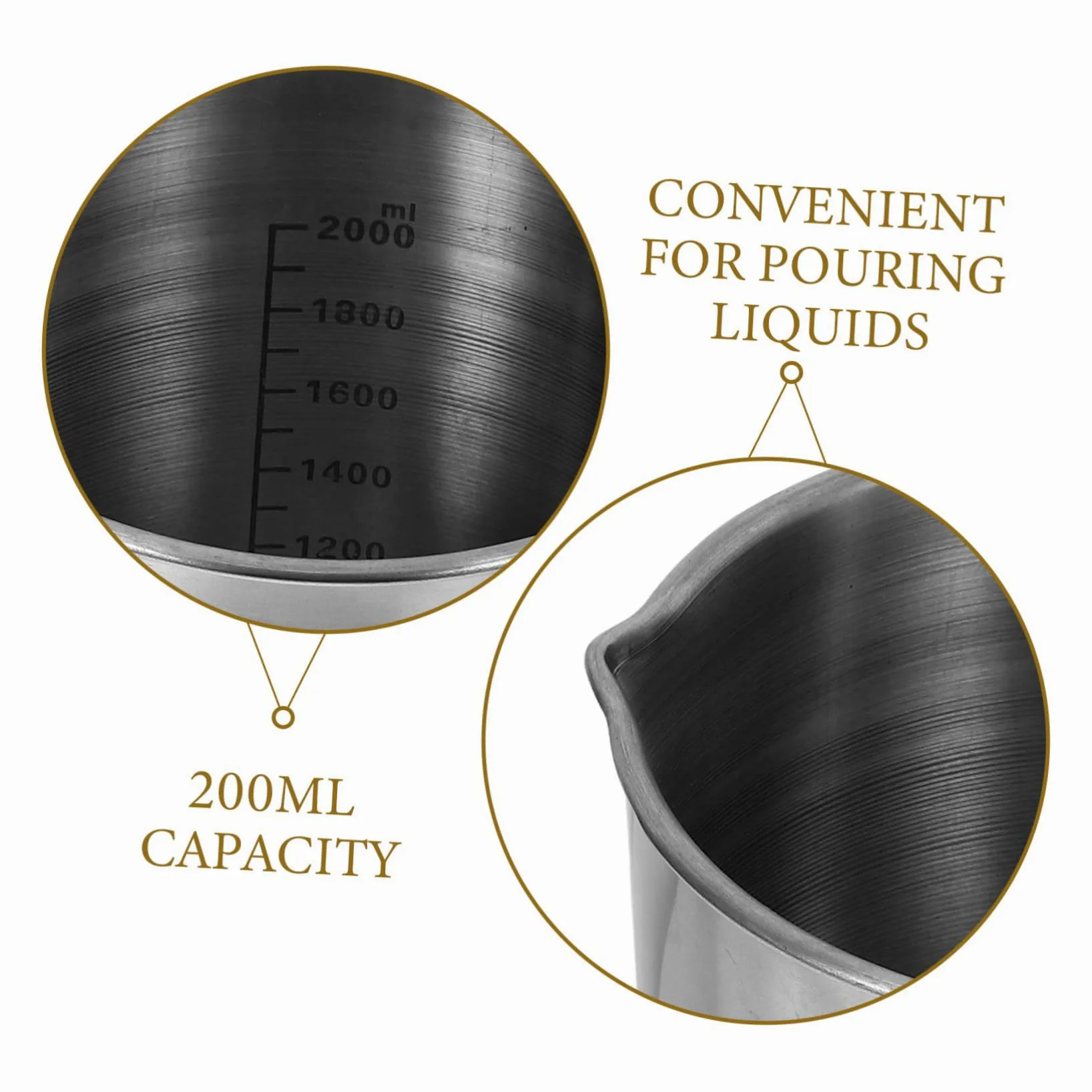 Homoyoyo Taza Medidora Asa Taza Graduada para Cocina y Laboratorio para Espumar Leche y Hornear