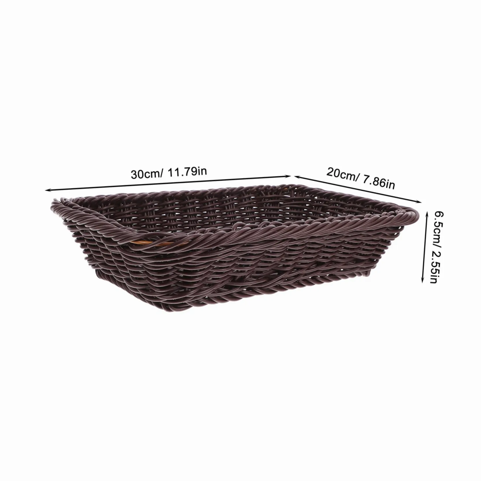 Amosfun 3 Piezas Cesta de Pan Tejida Multifuncional Cesta de Almacenamiento Decorativa para Servir Pan y Accesorios Oscuro