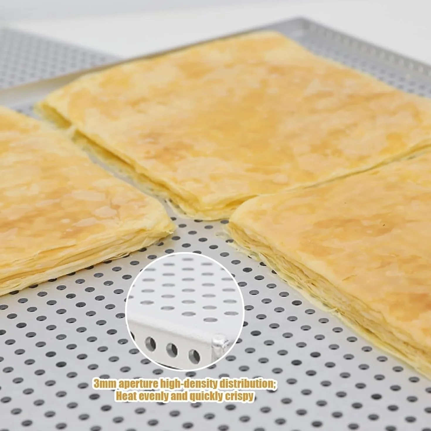 Bandeja para hornear con alfombrilla de silicona, diseño perforado antiadherente, bandeja versátil para hornear en casa