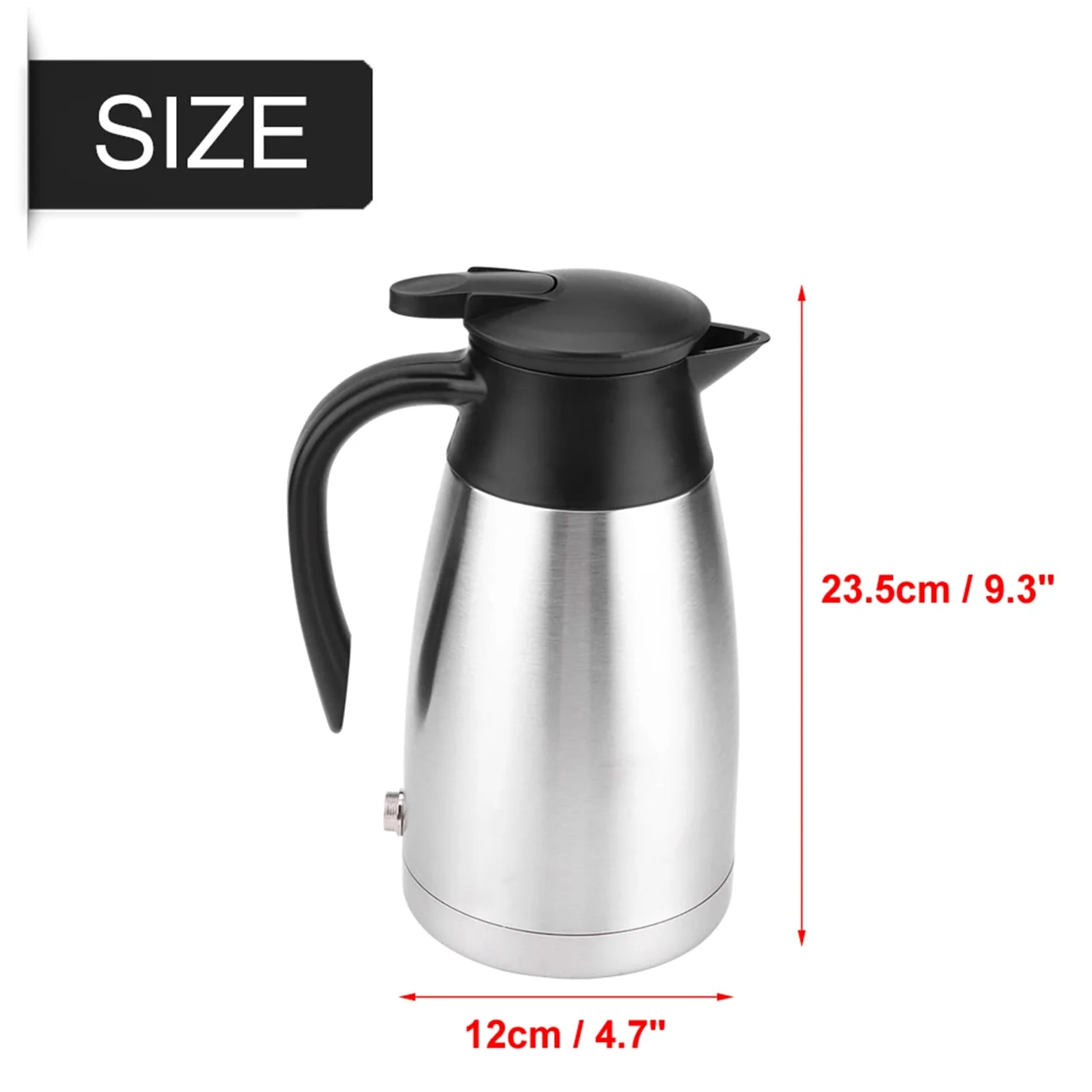 Yctze Caldera eléctrica en la taza de calefacción del coche - 1000 ml 12 V 24 V Electricidad de acero inoxidable en la caldera del coche - viaje - termos