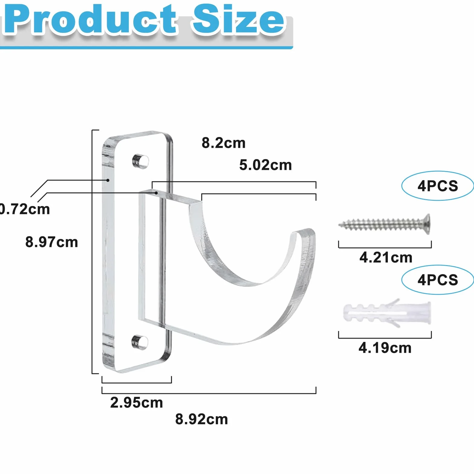 Soporte Katana Pared, Porta Espadas Decorativas 9x9x3 cm, Montaje Universal
