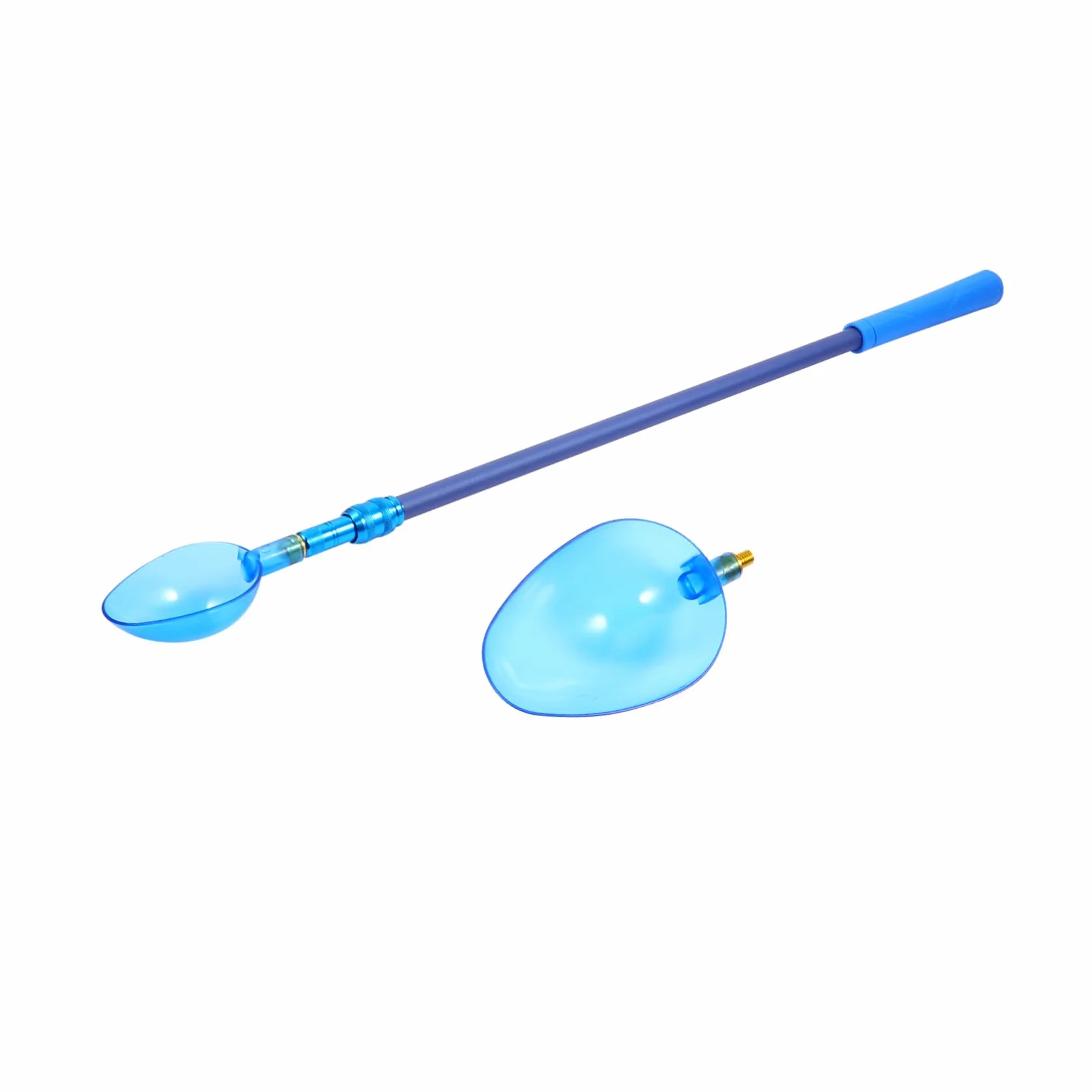 CLISPEED Cucharas para Arrojar Cebo de Pesca 3 Piezas con Mango de Dos Secciones y Cabeza Removible de PC Antideslizante