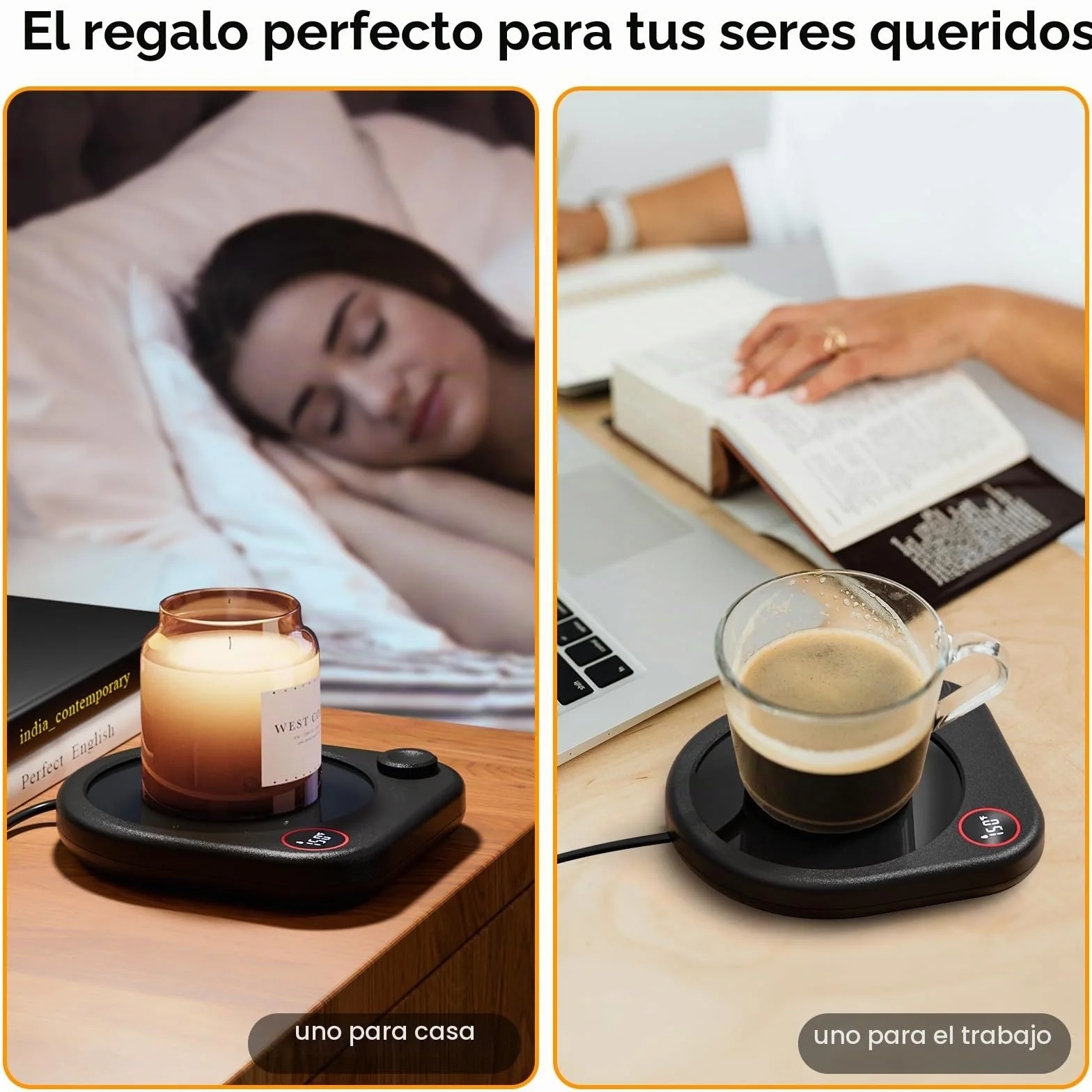 Calentador De Tazas De Café Para Escritorio, Calentador Eléctrico De Tazas Para Bebidas De Té Y Leche, Placa Calefactora Con Temporizador De Apagado Automático Y Vela De Cera, Accesorio De Regalo