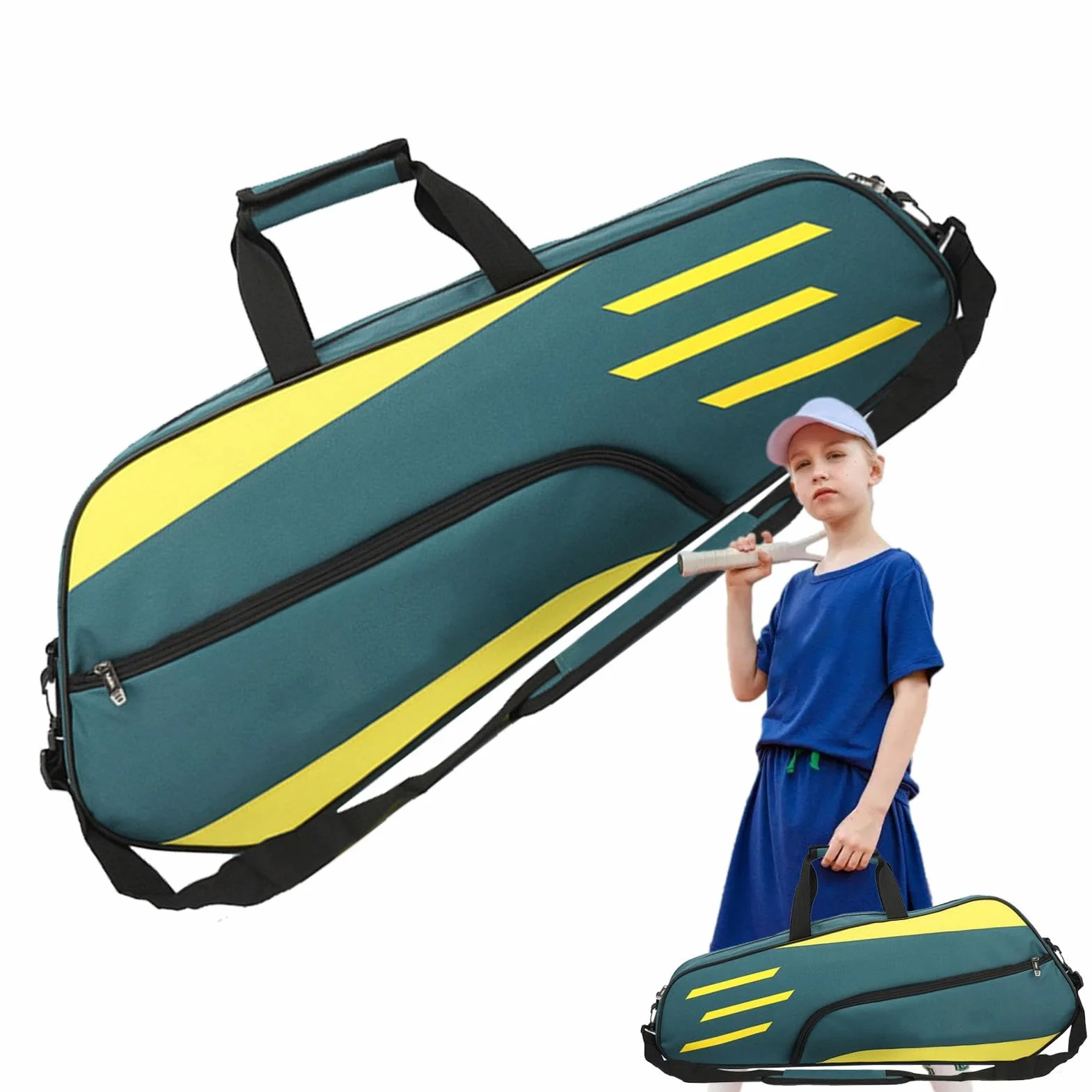 Bolsa de Tenis para 3 Raquetas Impermeable Bandolera Hombres Mujeres
