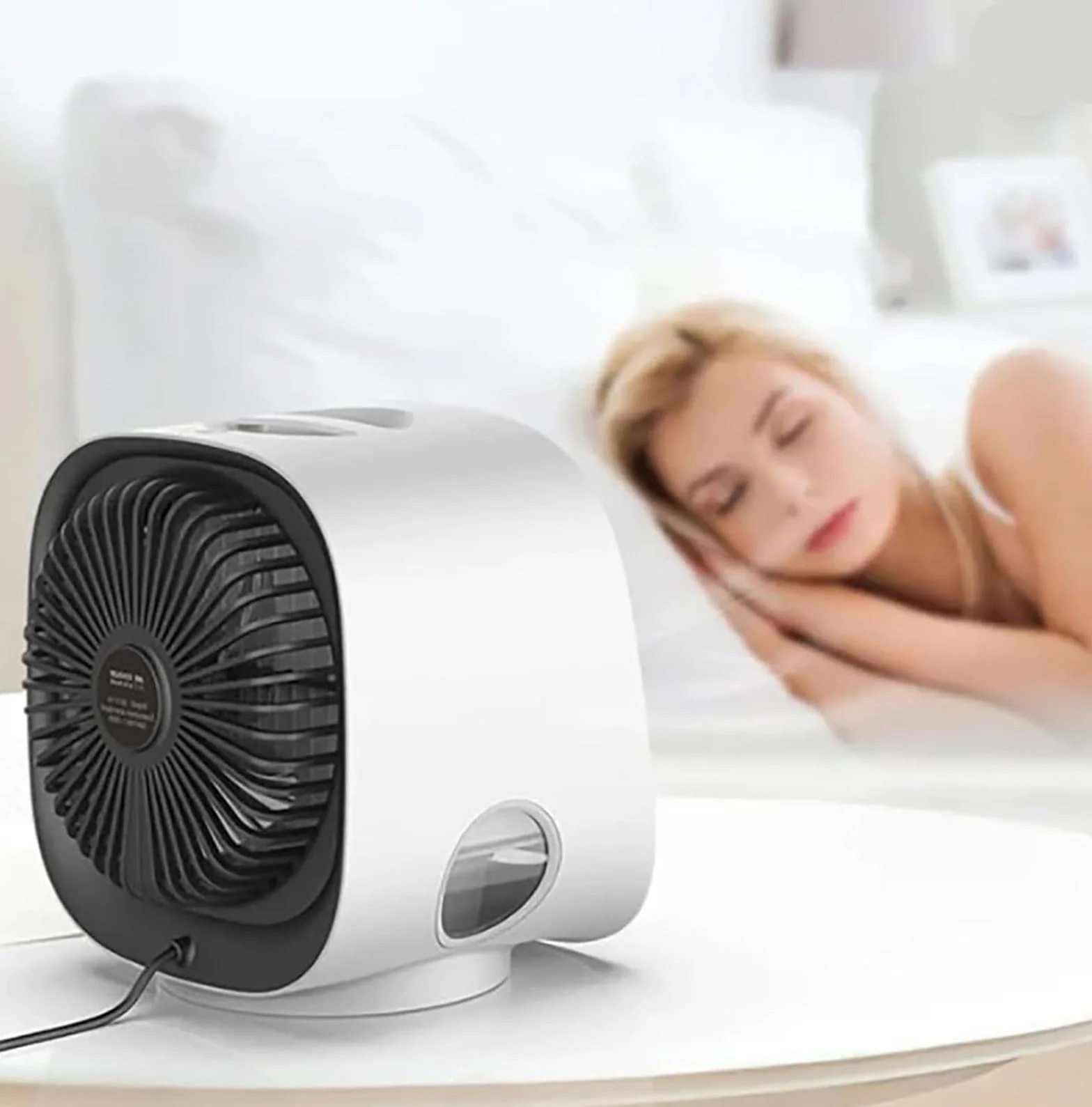 Oribreeze - Aire acondicionado, enfriador de aire Oribreeze, aire acondicionado portátil, enfriador de aire evaporativo para el hogar, oficina, dormitorio (blanco)