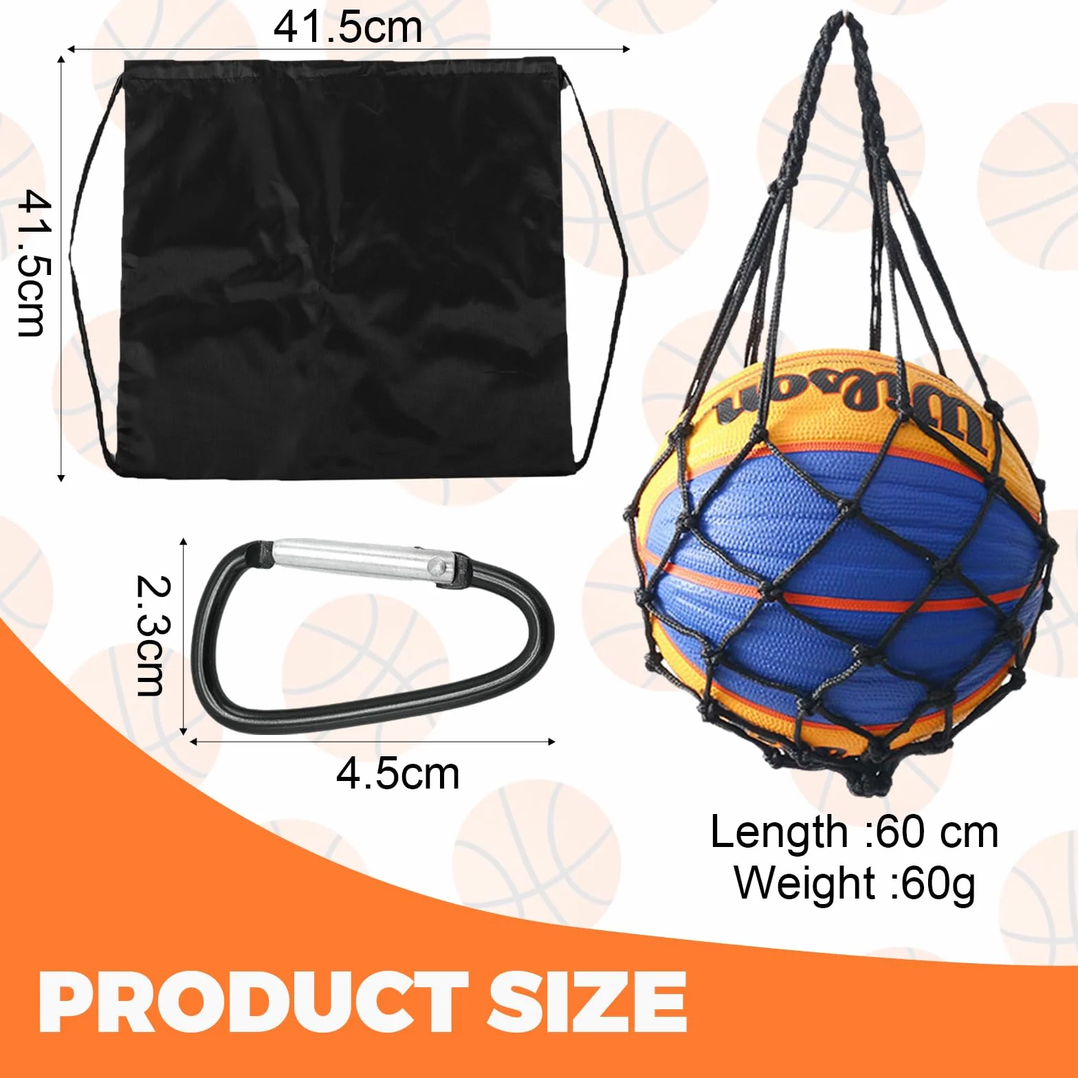 Guarda Pelotas Futbol, Mochila Baloncesto, Bolsa de Malla Deportiva Portátil para Fútbol, Balon, Tenis, Rugby, Voleibol
