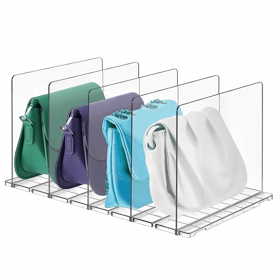 ADERTOS 5 PCS Separadores Acrílicos Transparentes, Separadores de Plástico Extraíbles para Estanterías y Librerías