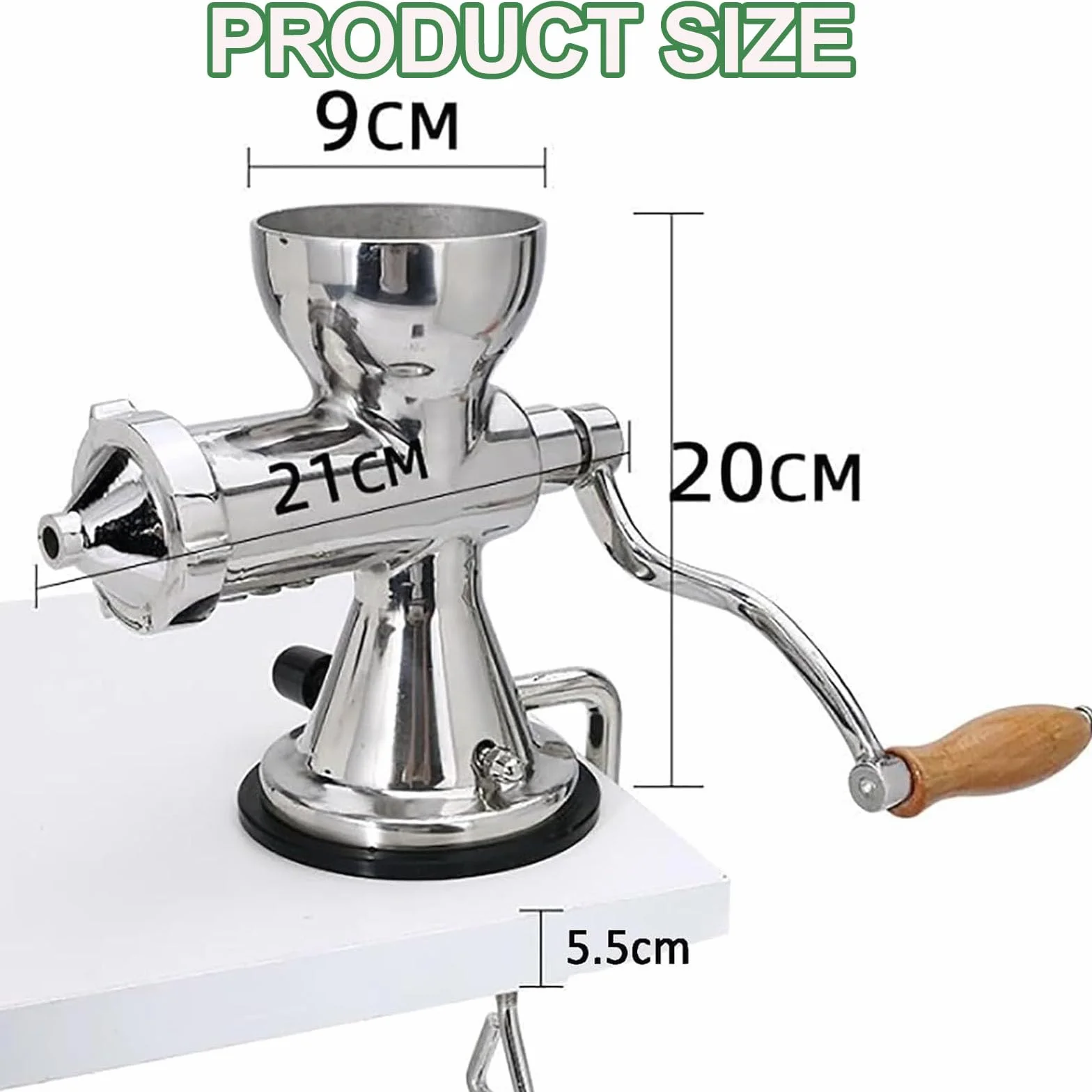 Exprimidor de hierba de trigo, exprimidor de mano de acero inoxidable con base de ventosa y abrazadera de mesa, extractor de jugo para exprimir hierba de trigo, apio, jengibre y verduras