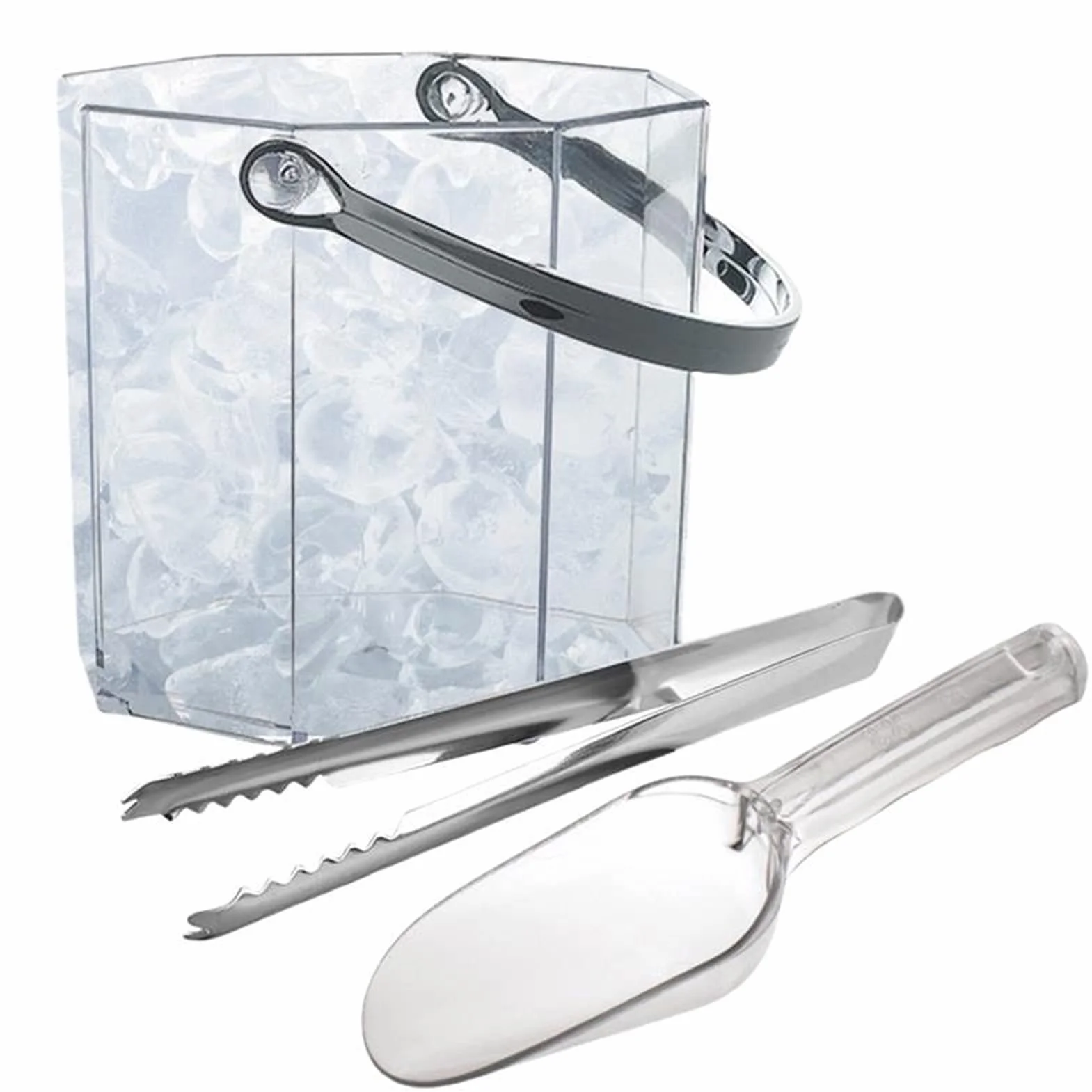 Cubitera/Enfriador Cubo de Hielo con Clip de Hielo y Pala cubeta de Vino Botella de Hielo for Fiestas Barras de enfriamiento Champagne Beer Cubiteras Botellas