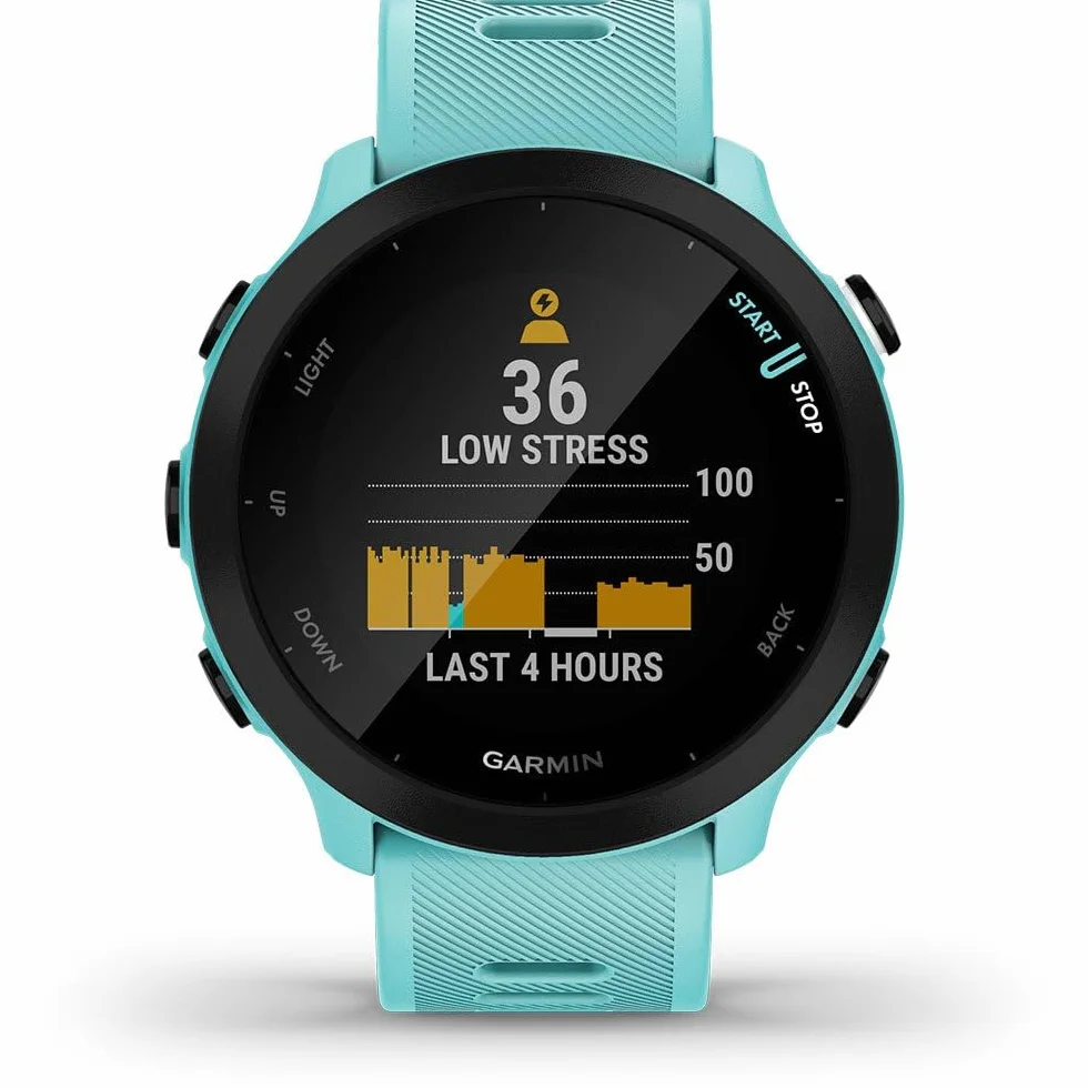 Garmin Forerunner 55 Reloj Inteligente Running GPS Planes Entrenamiento Notificaciones Seguimiento Bienestar Turquesa Reacondicionado