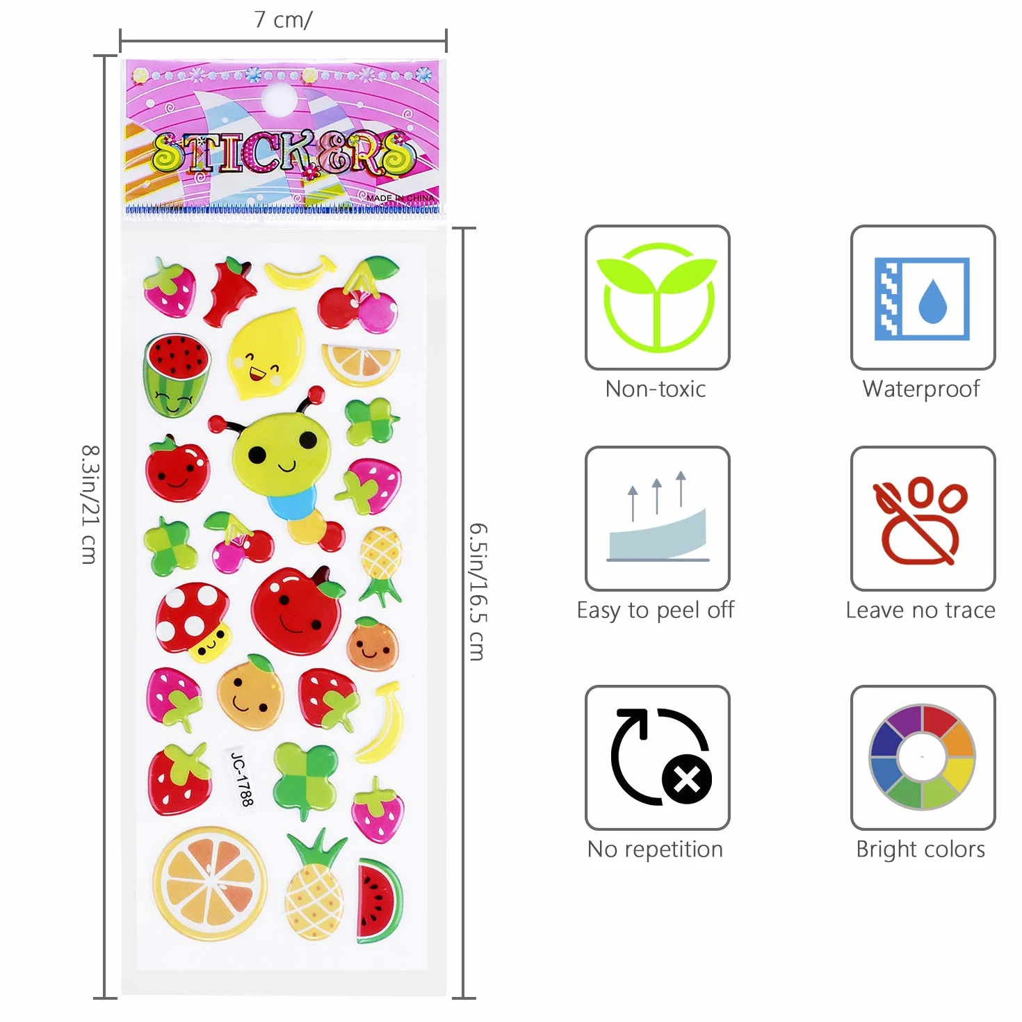 Pegatinas para Niños 600+, 24pcs Pegatinas Infantiles 3D Puffy Stickers, Aplicable Gratificantes Regalos Scrapbooking, Que Incluyen Automóviles,Animales, Números, Frutas, Letras, Vida Marina