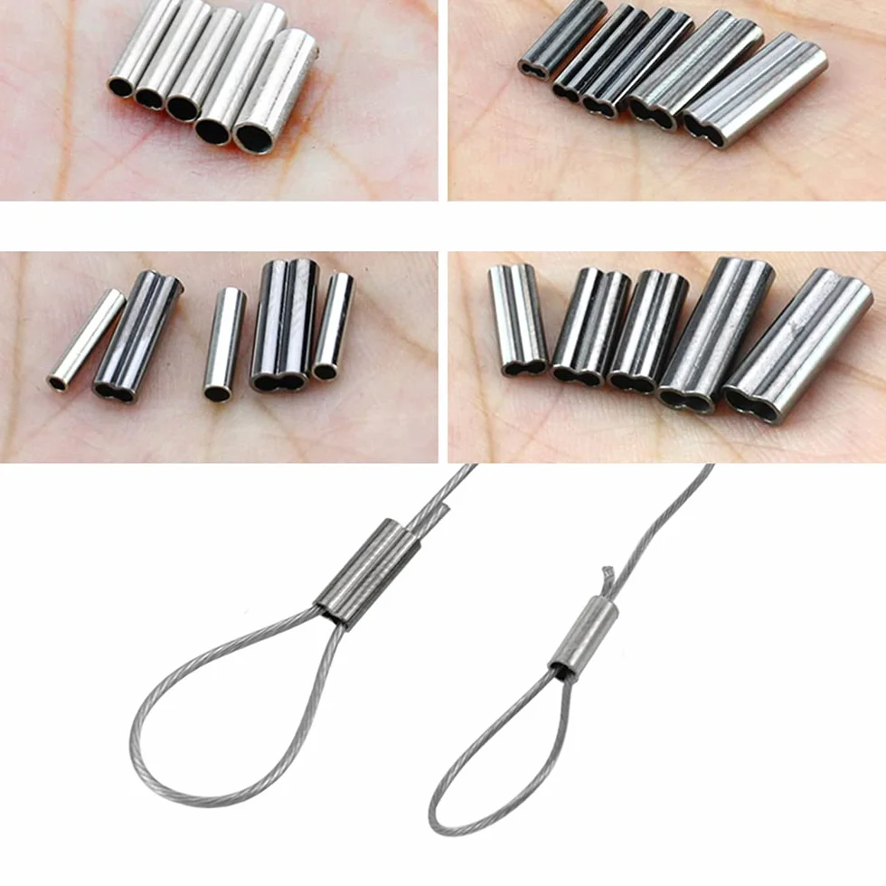 Kit de mangas de engarzado de barril de cobre 500 piezas para pesca