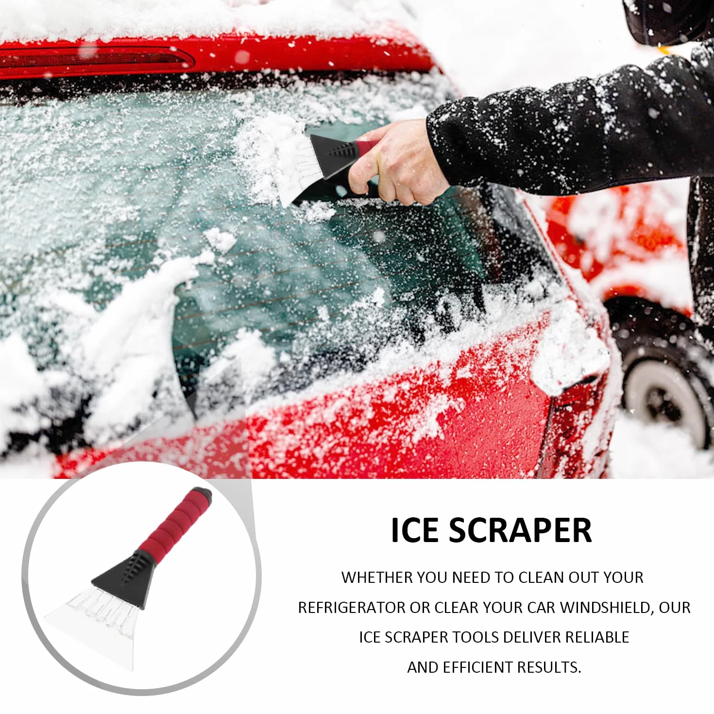 Raspadores de hielo de plástico 4 piezas para congeladores y parabrisas de coches