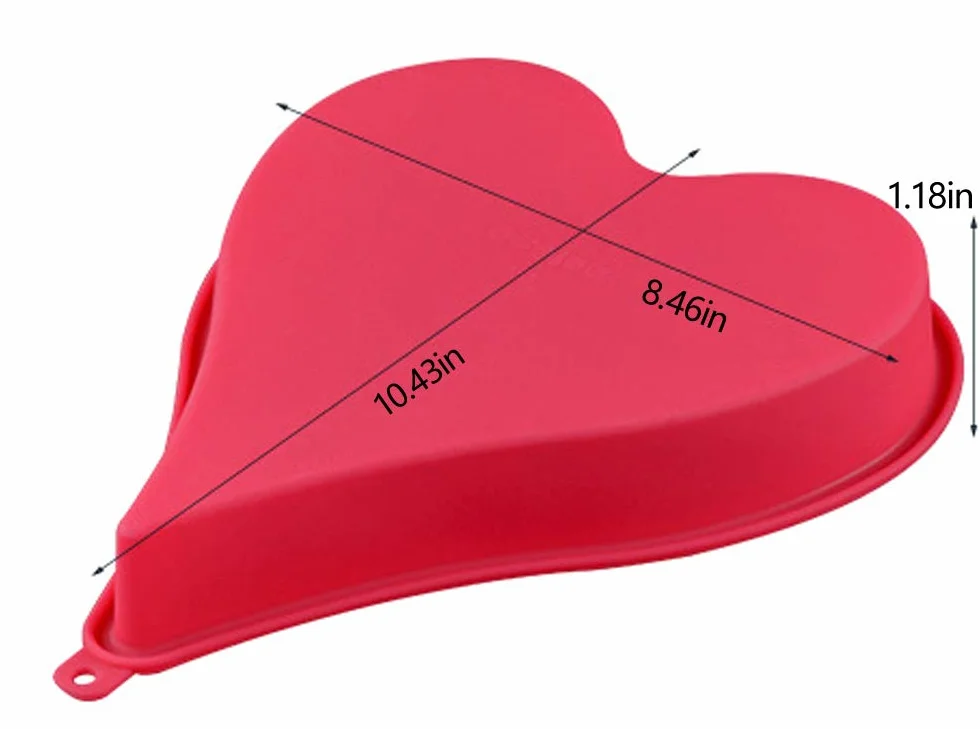 Juego de moldes de silicona de 3 capas con forma de corazón (8 pulgadas), bandeja para hornear para día romántico, para tartas multicapa, tartas, tartas y quiches; 7A3