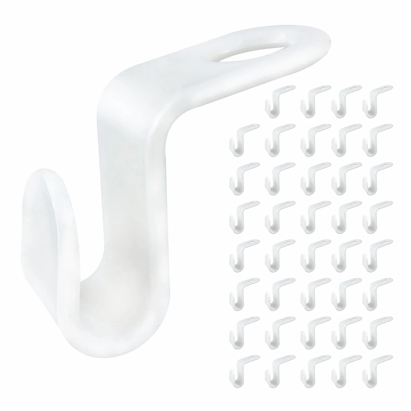 Andiker 40Pcs Ganchos Conectores para Perchas, Mini plástico Organizador de Perchas para Armario, Ganchos de Conexión Ahorran Espacio para Perchas de Ropa, Color Blanco