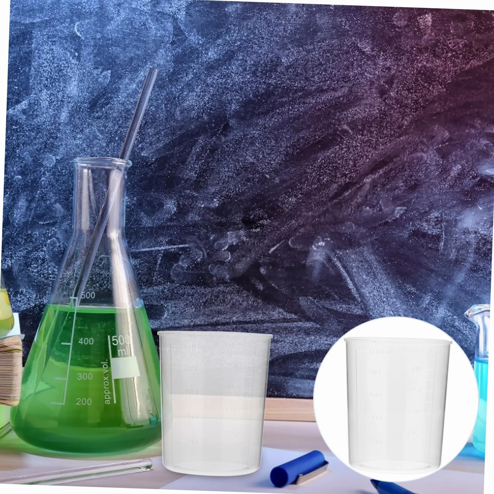 50 Piezas Unidades de Vasos Medidores de Plástico Vasos Transparentes Graduados Resistentes Roturas Medidores Líquidos para Cocina Repostería Harina y Leche