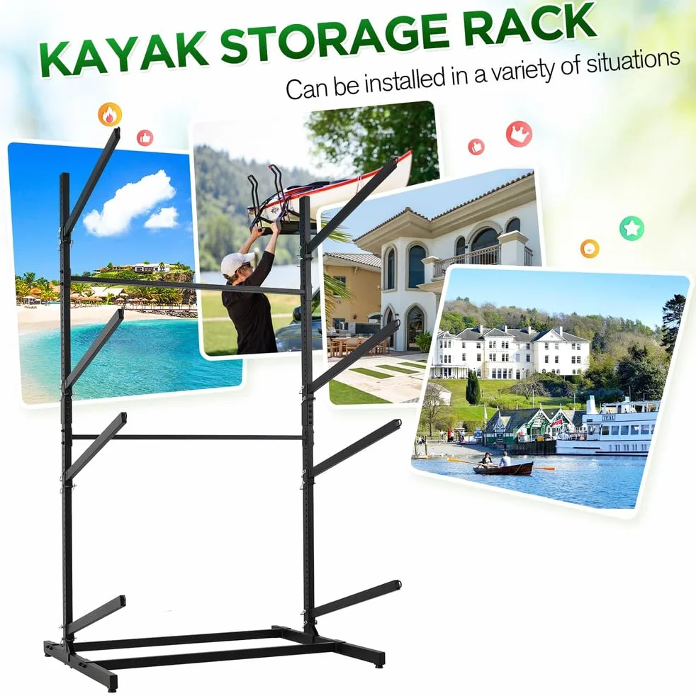 Estante de Almacenamiento Resistente para Kayak 42" para Interiores y Exteriores