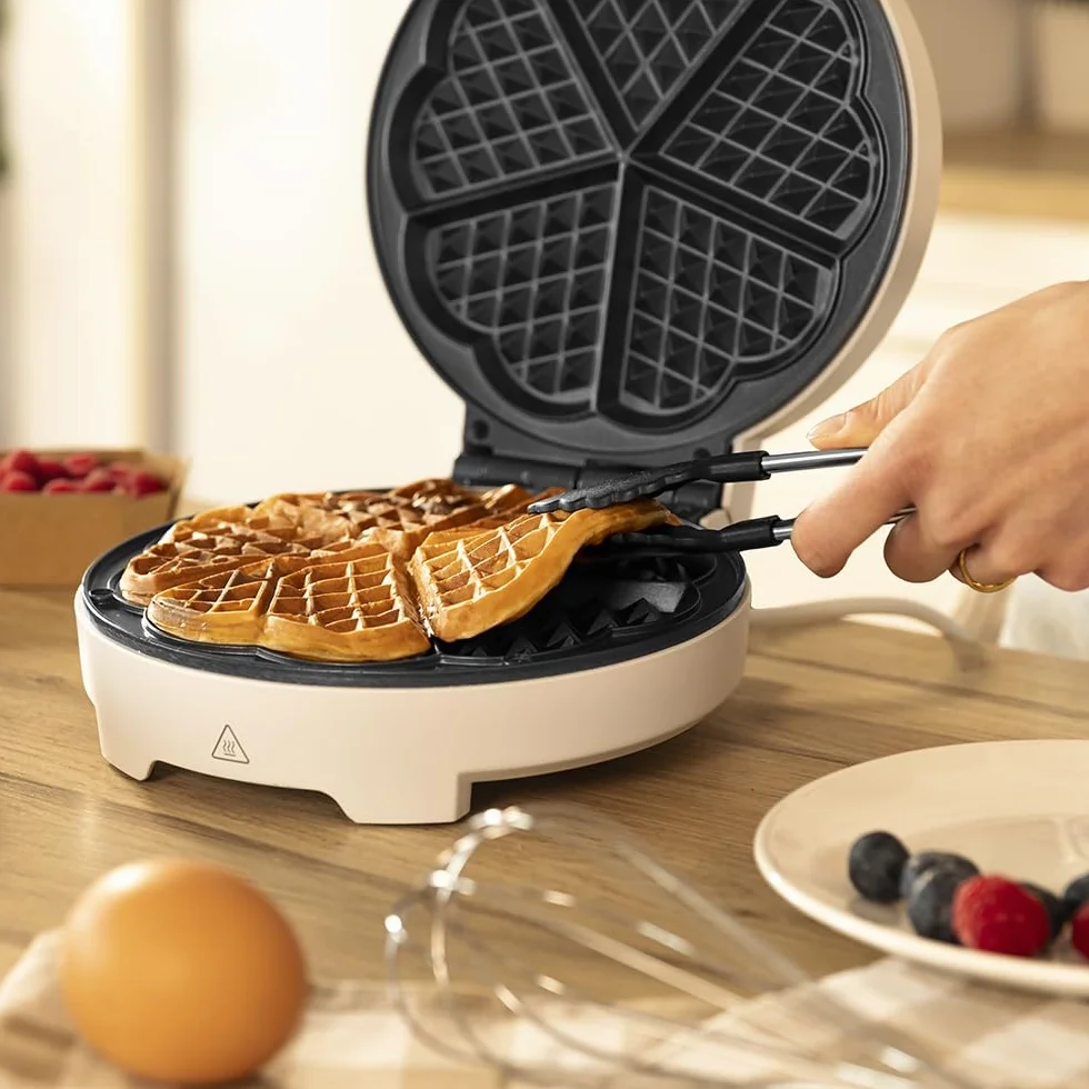 Cecotec Gofrera Fun Gofrestone. 1000 W, Calentamiento rápido, Antiadherente, Fácil limpieza, Libre de PFOA, Placa de 19 CM, Indicador luminoso, Sobrecalentamiento, Asa de tacto frío