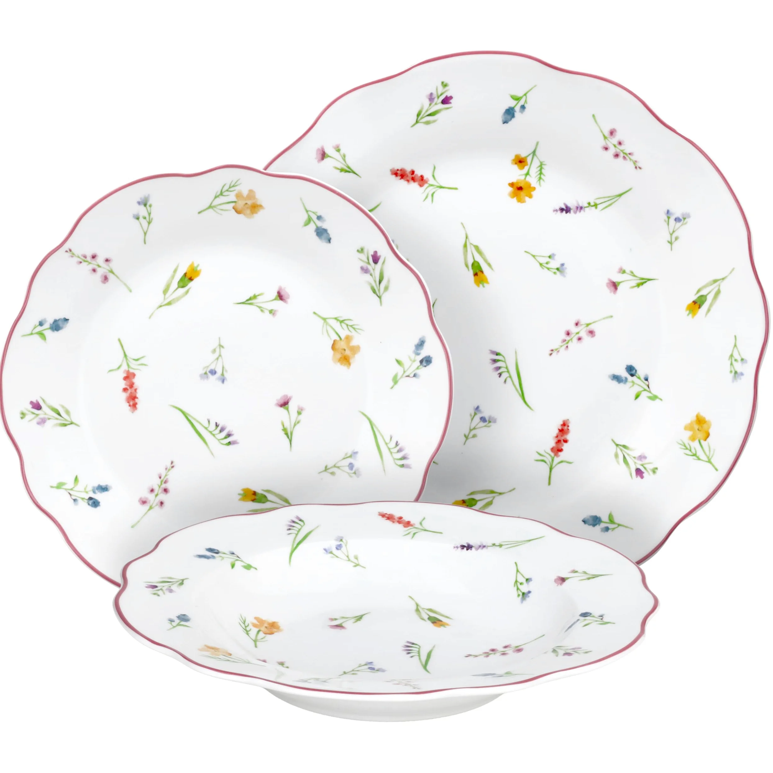 Tognana Millefiori, servicio de platos de 18 piezas para 6 personas, porcelana, blanco, Hecho en Italia