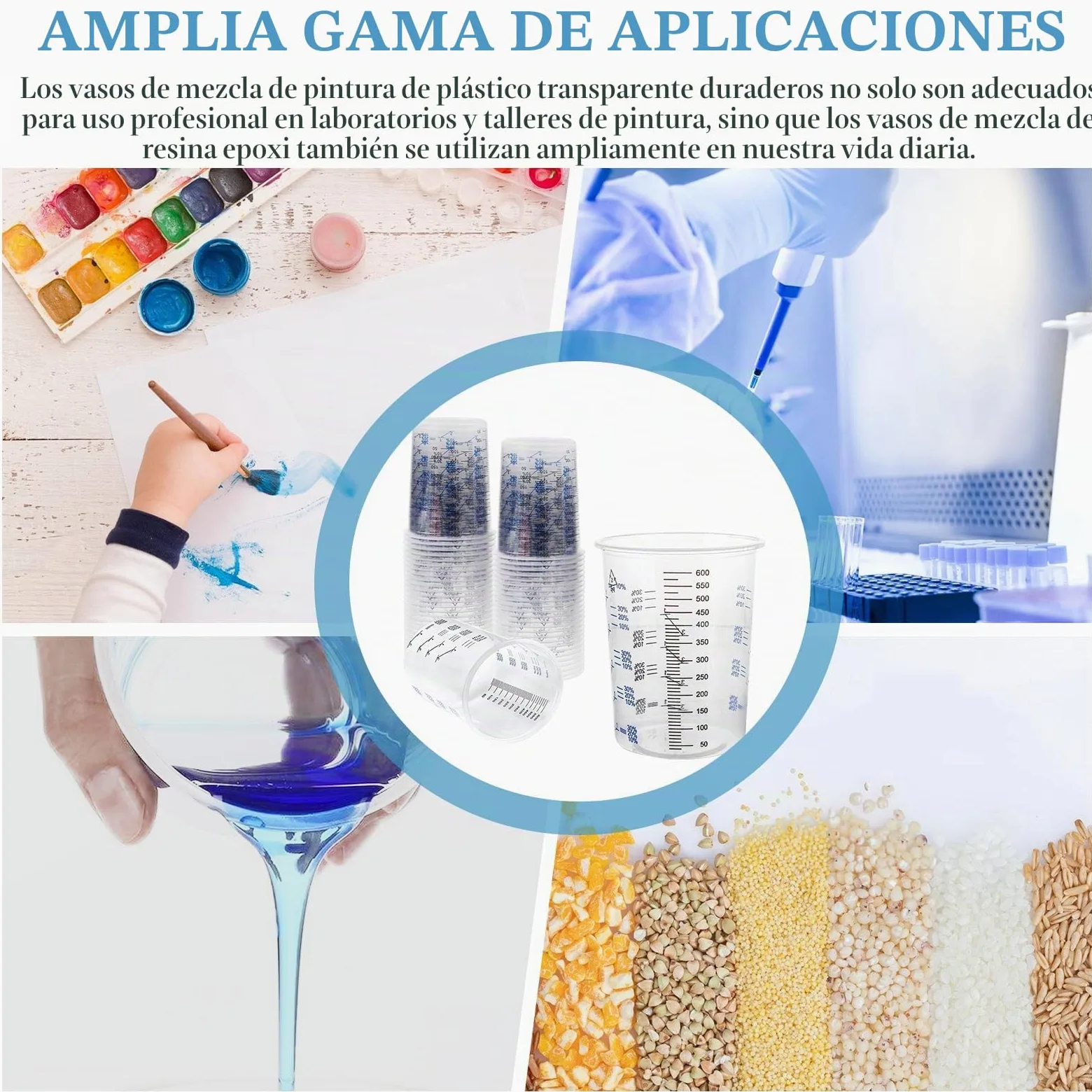 Vasos Mezcladores De Pintura,50 Pcs 600ml Vasos Mezcladores De Plastico,Vasos Medidores Pintura,Tazas De Mezcla De Pintura Para Líquidos,Pinturas,Pigmentos