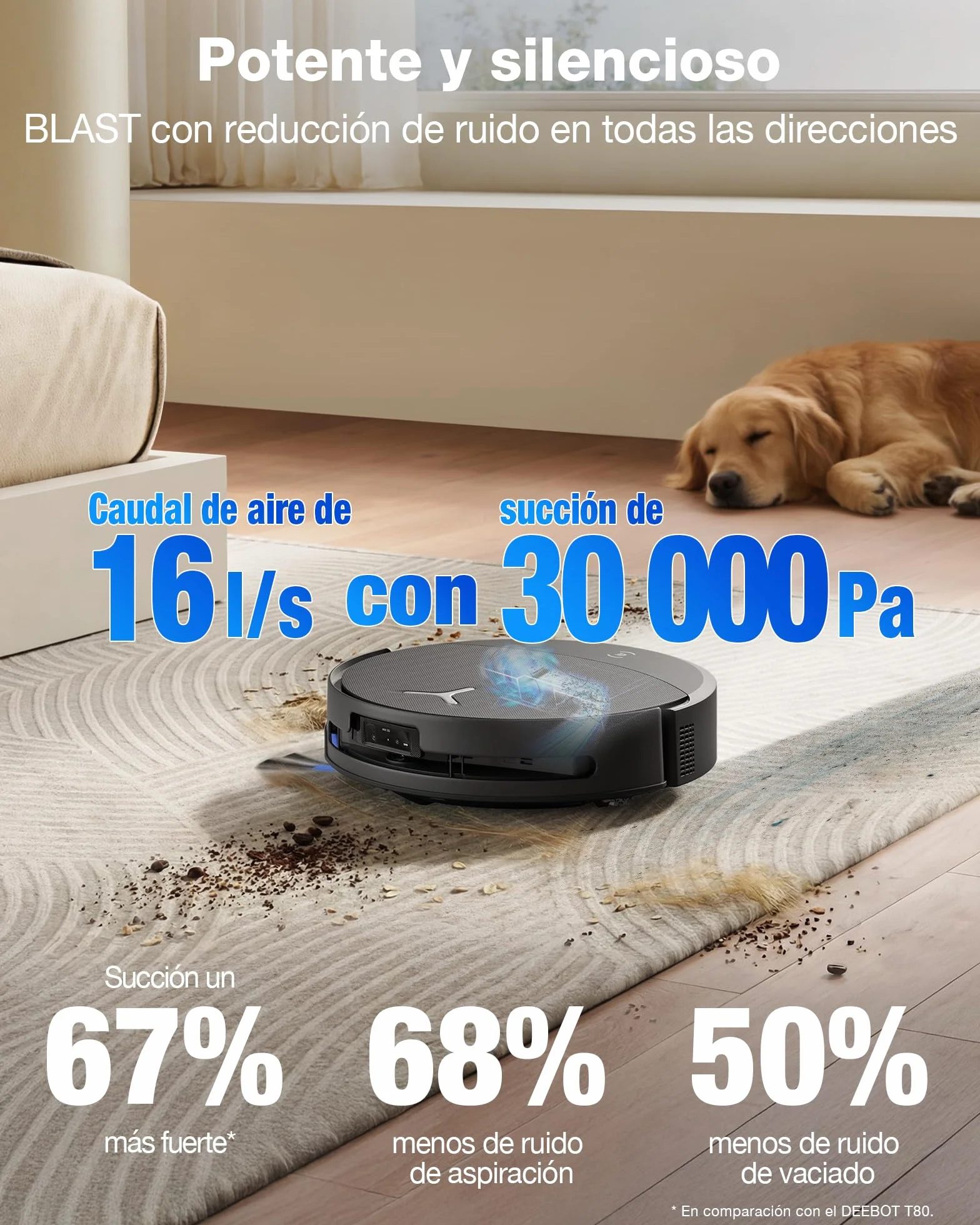 ECOVACS DEEBOT T90 Pro Omni Robot Aspirador y Mopa, 30 000 Pa, Carga PowerBoost, OZMO Roller 3.0 con Tecnología TruEdge 3.0, Aplicación Automática de la Solución de Limpieza, Agent YIKO AI, Negro