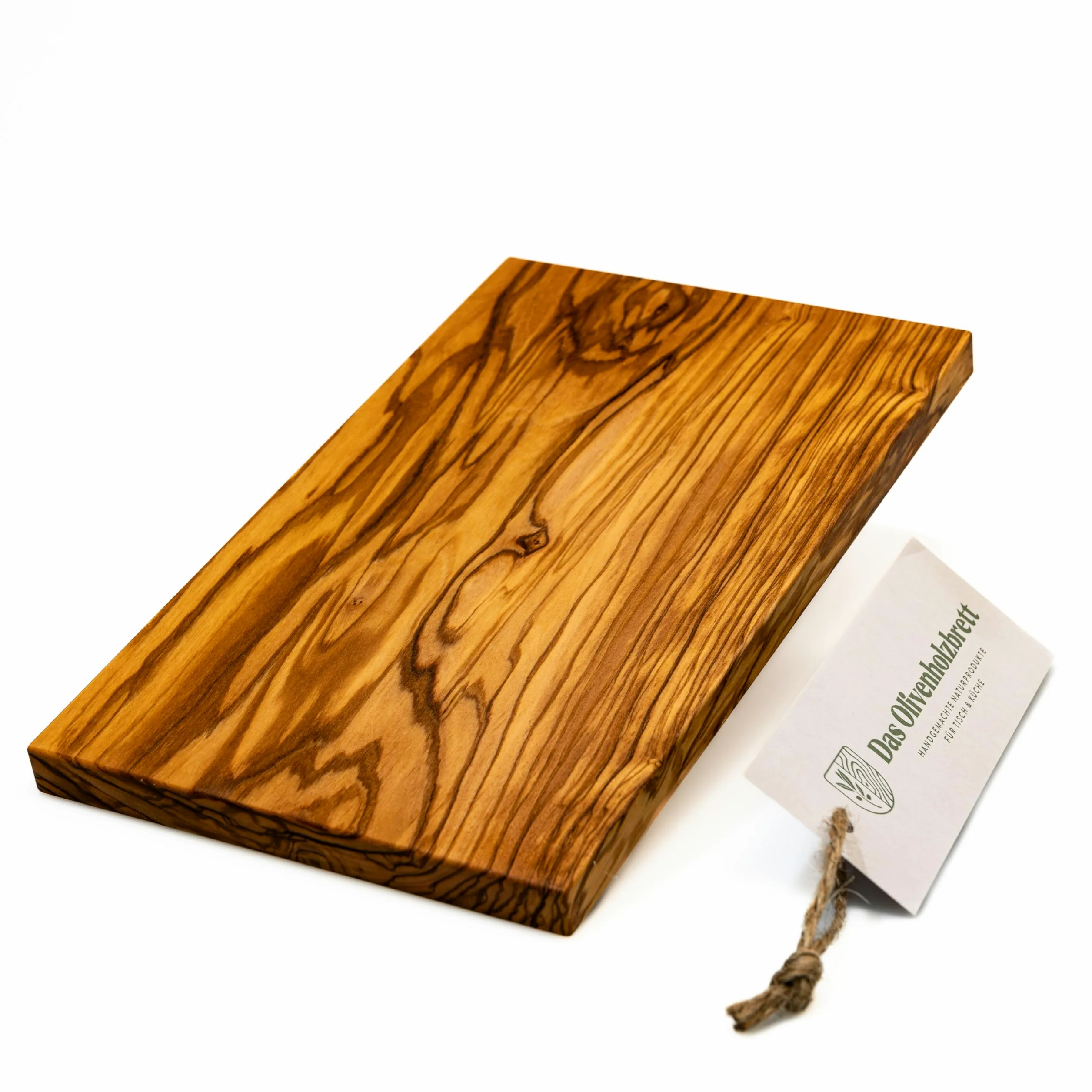 DAS OLIVENHOLZBRETT Tabla de cortar rectangular de madera de olivo / Tabla de desayuno de madera/tabla de desayuno/tabla de desayuno/tabla de aperitivos de madera de olivo / 30 cm x 17 cm x 2 cm