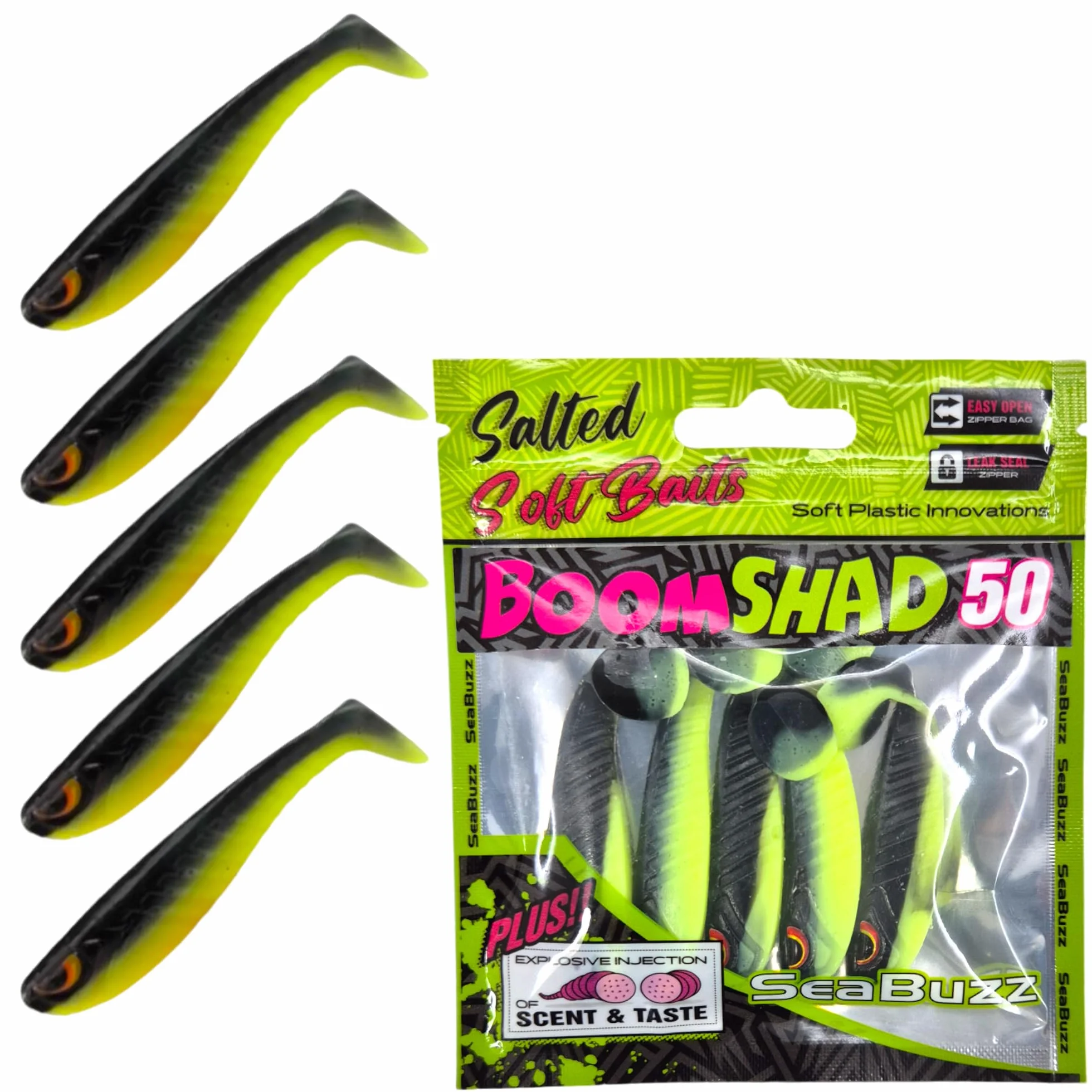 Juego de cebos de pesca de goma para peces de goma, 5 unidades x 50 mm, cebo de goma para bagre, lucioperca y lucioperca, cebo artificial para trucha y perca, juego de pesca de peces