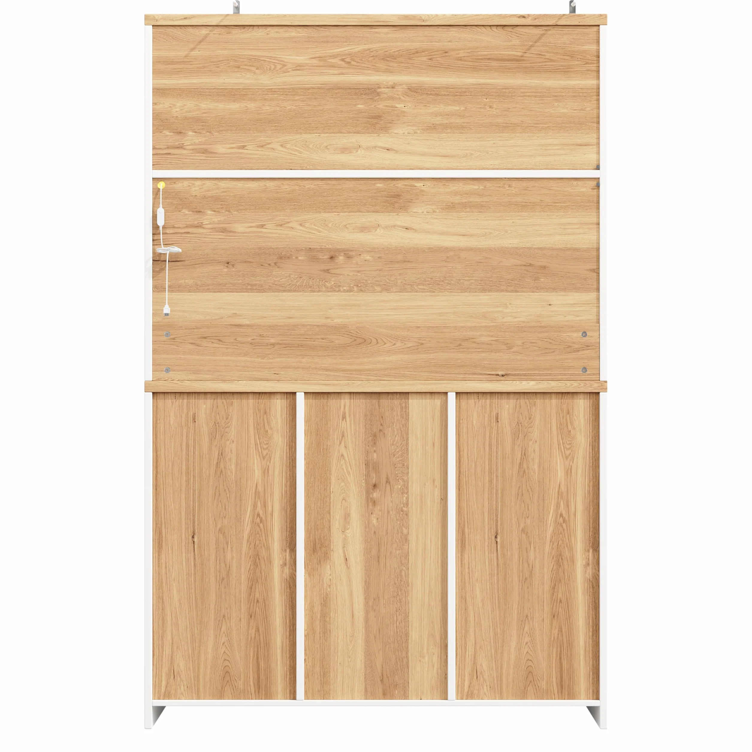 SACOOL Armario de cocina multifunción, 120 x 40 x 188 cm, estilo rústico, 4 puertas, 6 cajones y 3 puertas, color blanco con aspecto de madera, color blanco