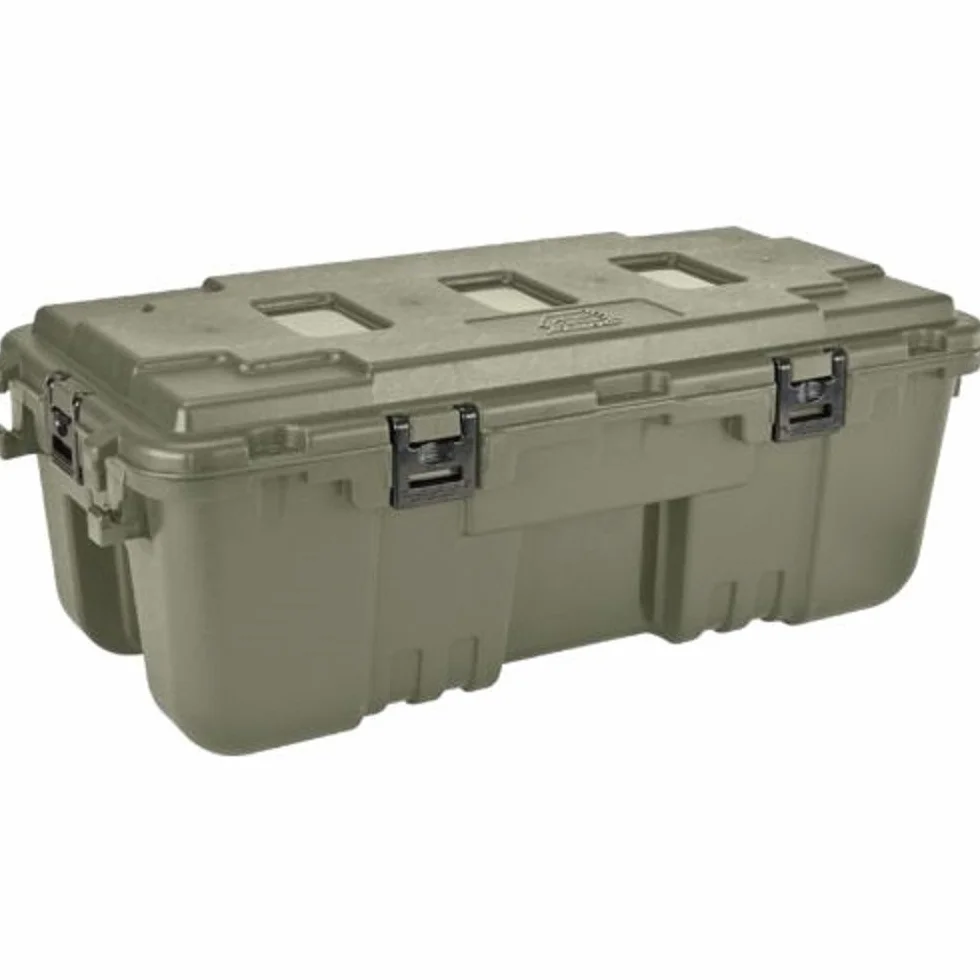 PLANO Baúl deportista con bisagras, verde oliva, caja almacenamiento grado militar con bisagra, resistente, grande, camping y ejército, óptimo para caza, paintball, airsoft o almacenamiento
