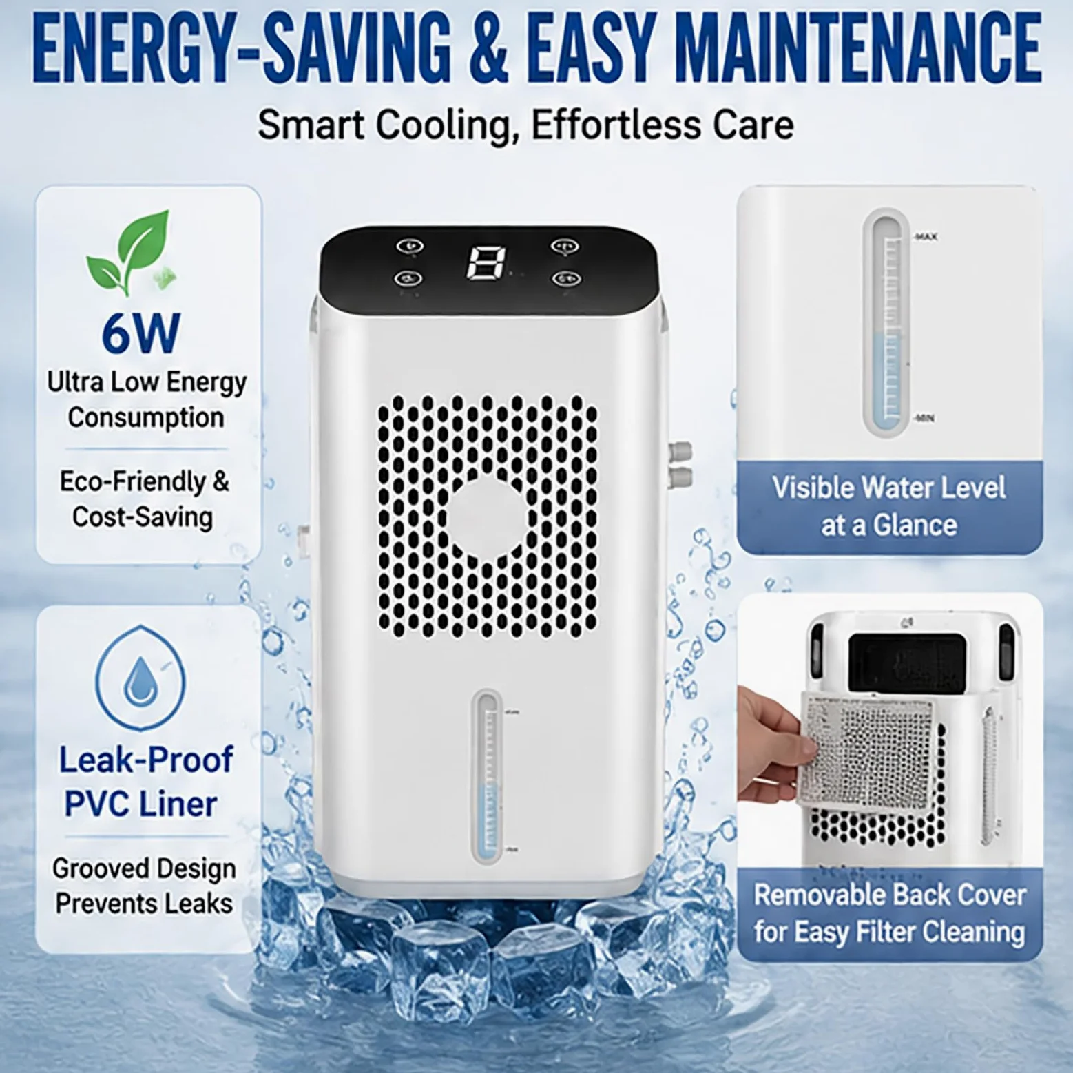 Sistema de enfriamiento de Ventilador de Cama con Temporizador LCD, Almohadilla de colchón de Agua para Debajo de Las sábanas, Aire Acondicionado, refrigerador hidráulico silencioso para W70cm*L160cm