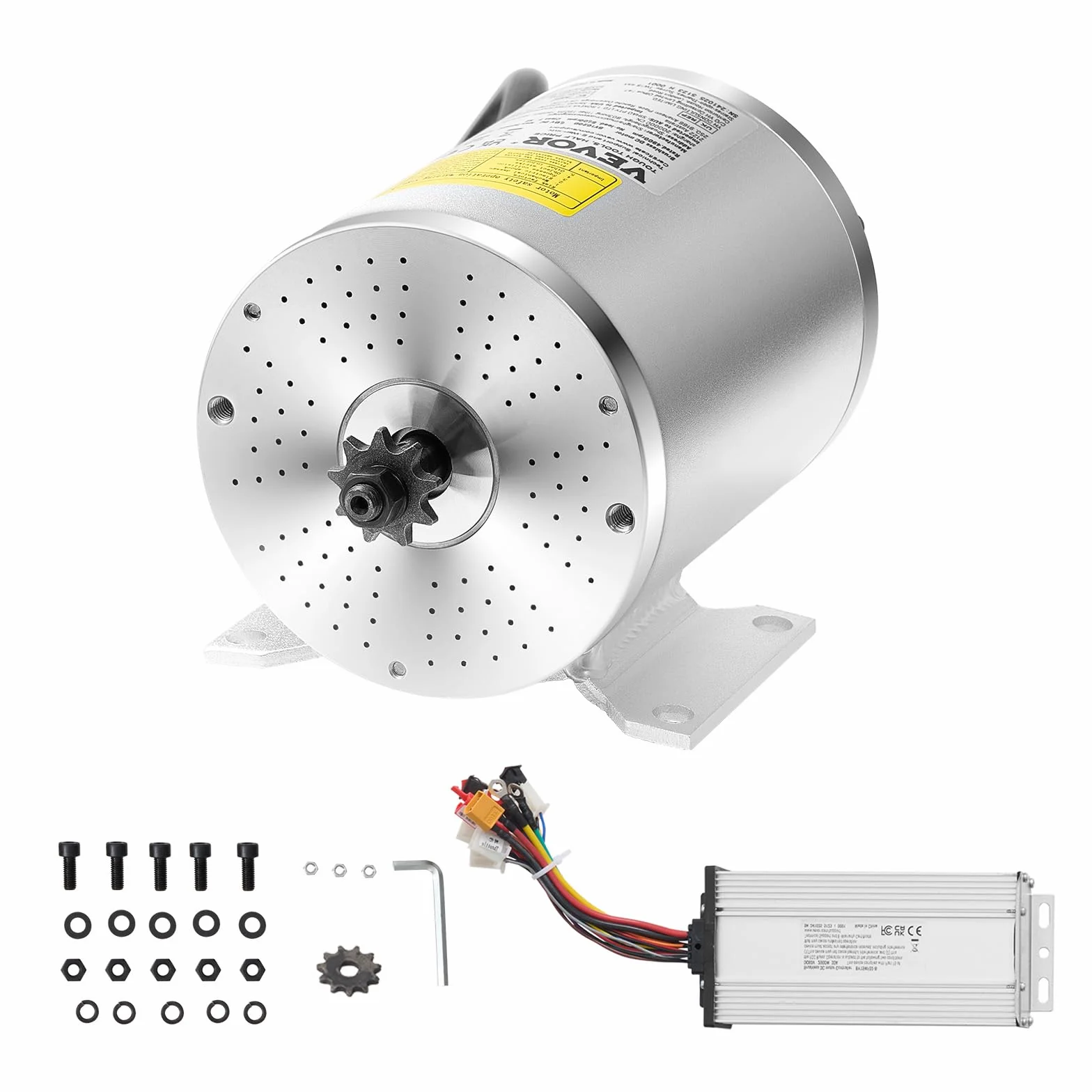 VEVOR Kit Motor Eléctrico sin Escobillas DC 2000W 60V 4500 RPM Controlador Velocidad para Kart Bicicleta Eléctrica