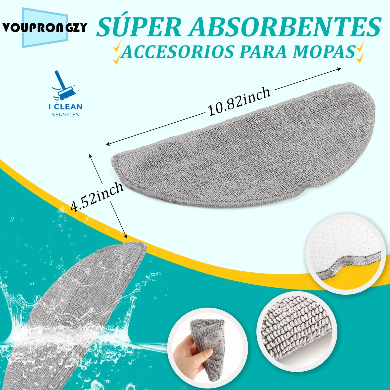 8 Bolsas de Polvo 4 Mopas de Fregado para Tapo RV30 Max Plus/ RV20 Max Plus Bolsas de Aspiradora Pano de Esfregona Accesorios