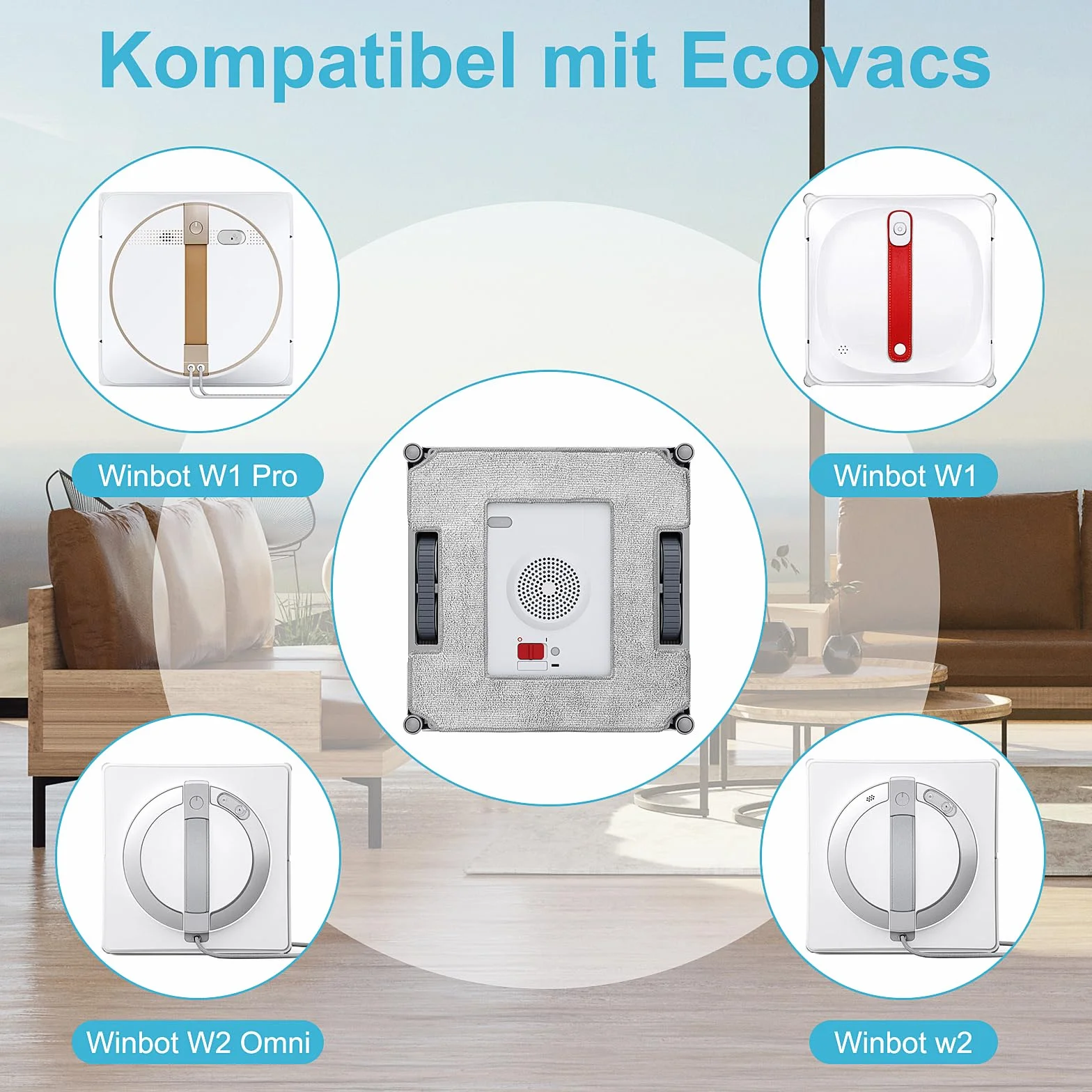 Paquete de 12 paños de limpieza de ventanas para Ecovacs Winbot W1 Pro/W1/W2 Omni/W2 almohadillas de repuesto para robot de limpieza de ventanas, almohadillas de limpieza, limpieza reutilizable