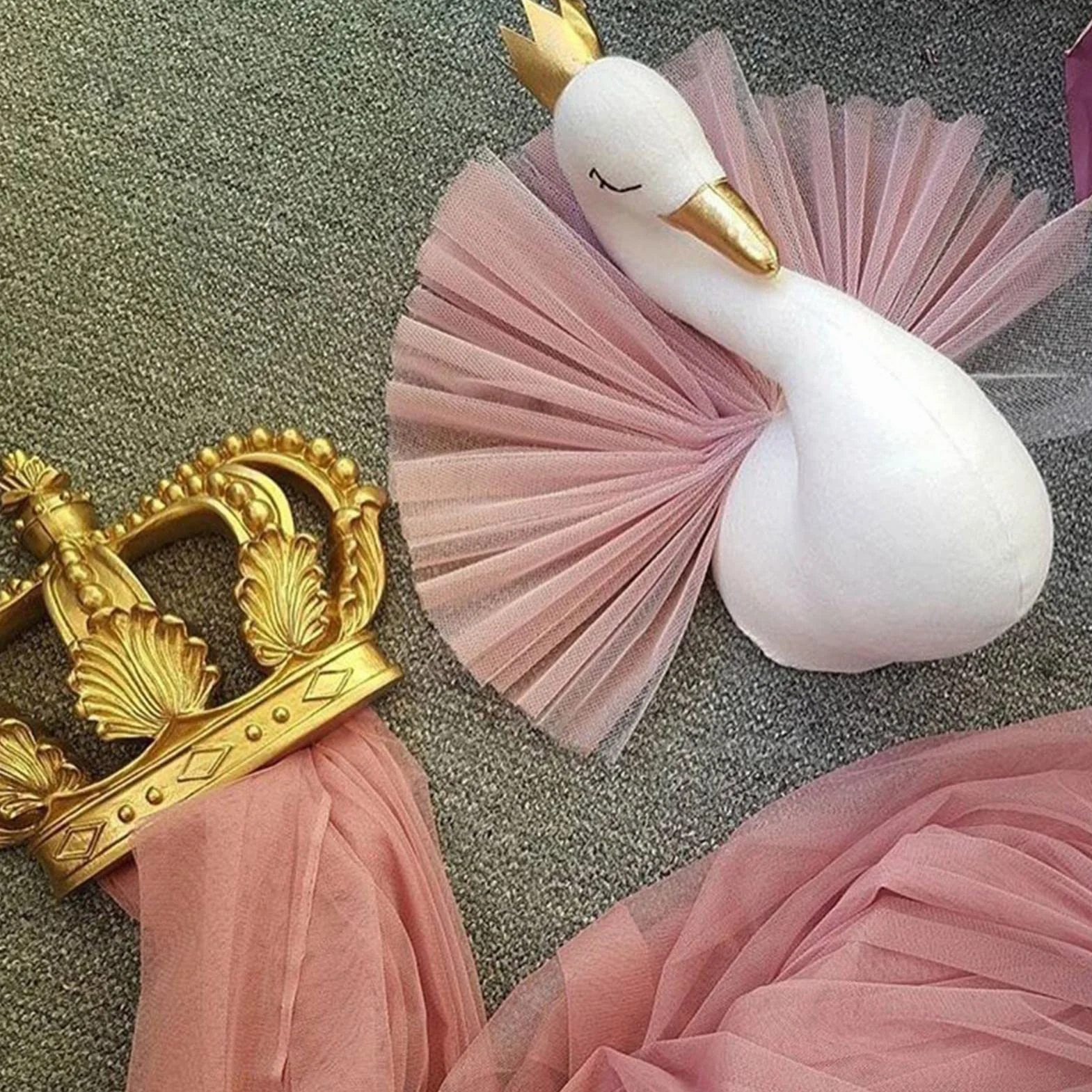 Cabeza Animal Pared Infantil Cisne Decoración Colgar Pared Decoración Habitación Niño Peluches para Los Niños Regalo Cumpleaños