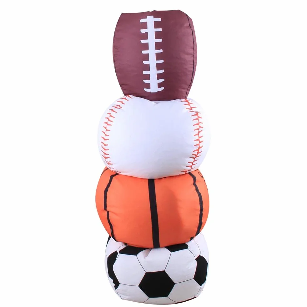 Puf de almacenamiento para juguetes de peluche, pelotas deportivas, funda de puf suave, para fútbol, voleibol, béisbol, bolsa de almacenamiento, juguetes de peluche para niños, 18 pulgadas