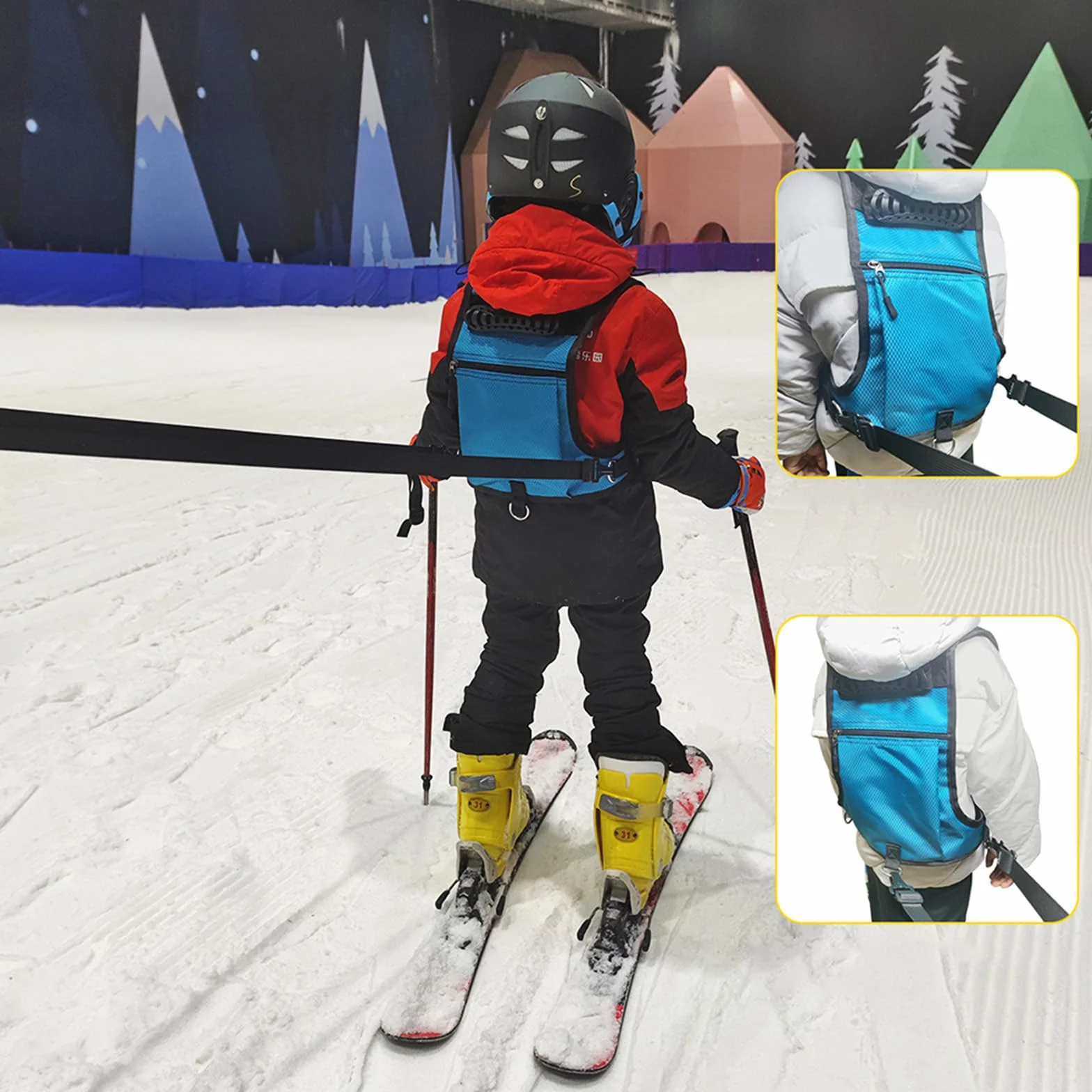 Arnés de esquí para niños con correas absorbentes de golpes, arnés de snowboard