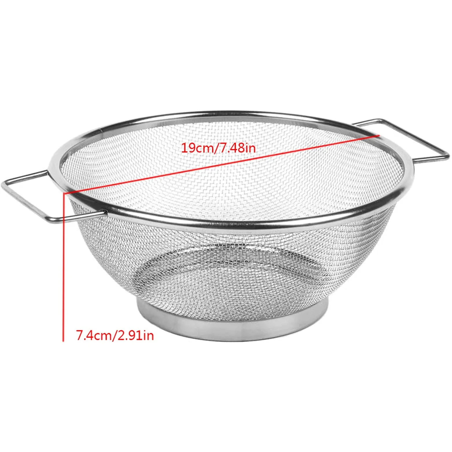 Colador Drenaje de la Cesta tazón de Malla Fina colador tazón escurridor verdura tamiz colande Sifter Cocina Cesta de Almacenamiento de Acero Inoxidable Coladores de Alimentos
