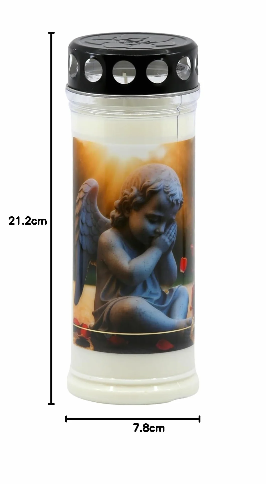 Velas Funerarias con Tapa 7 Días Juego de 5 Velas Cera Blanca para Cementerio