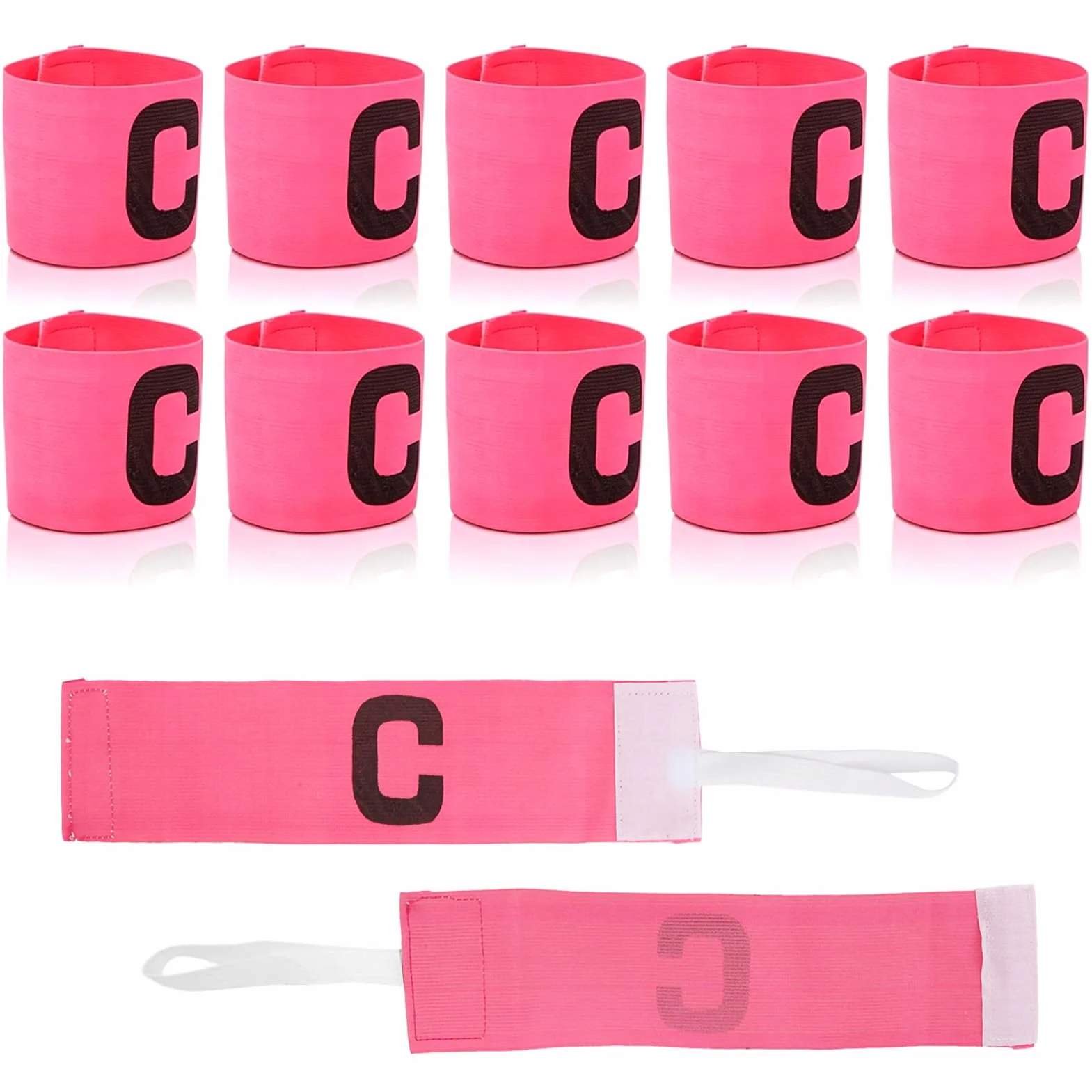 Brazalete de capitán de fútbol, 10 Uds., Bandas Ajustables de Nailon para Jugadores de Baloncesto