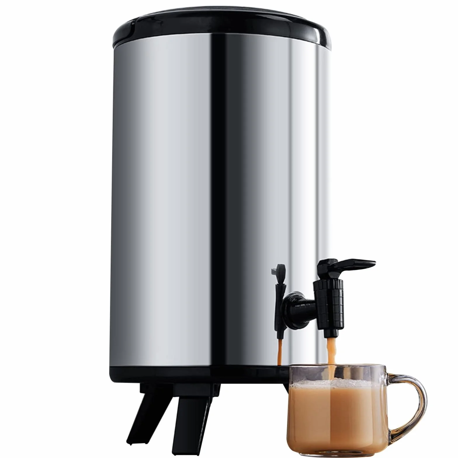 Dispensador de bebidas aislado de acero inoxidable, dispensador térmico de leche caliente para fiestas, picnics y bufés, mantiene las bebidas frías/calientes